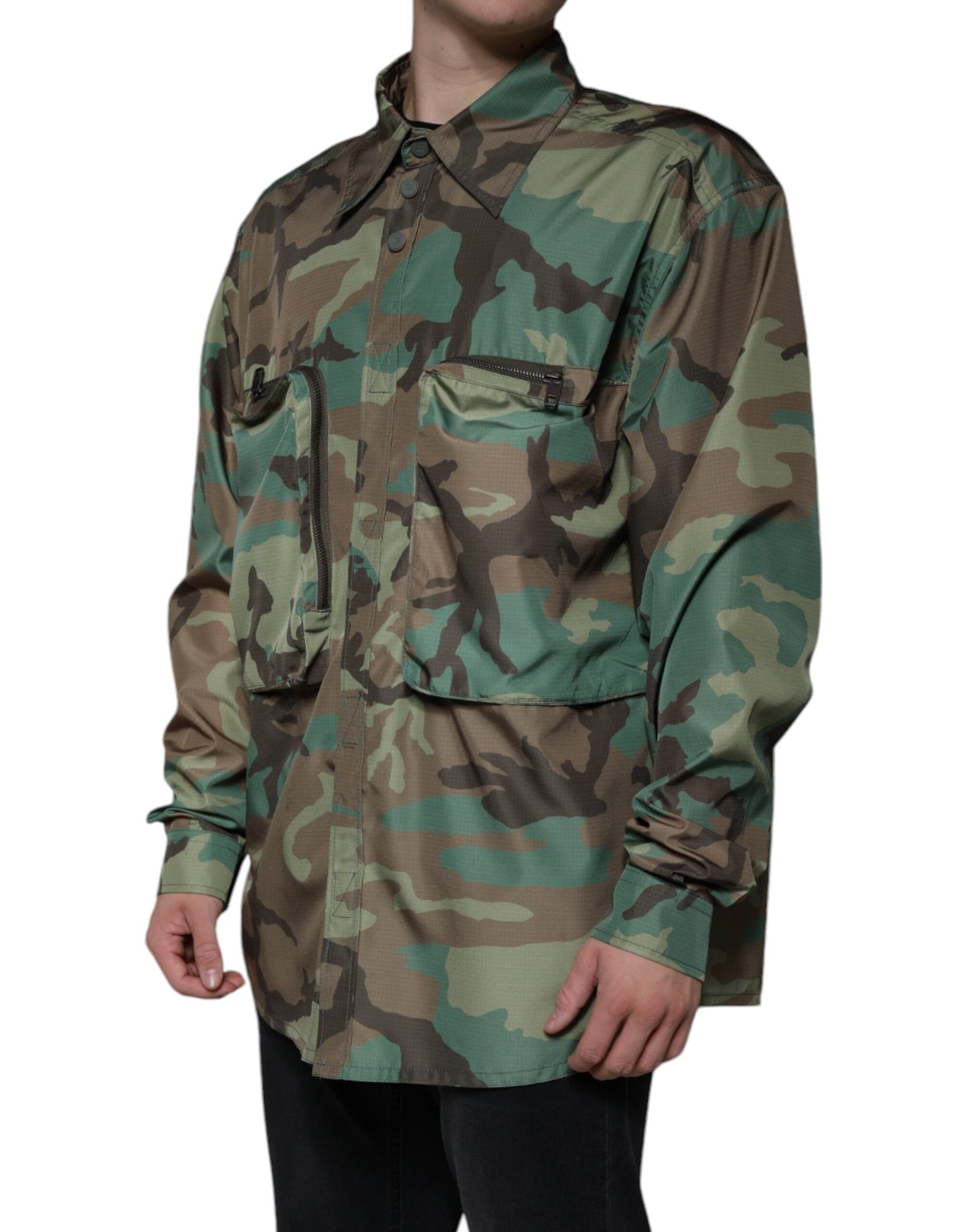 Dolce & Gabbana Multicolor Camouflage Button Down Men's Shirt ()