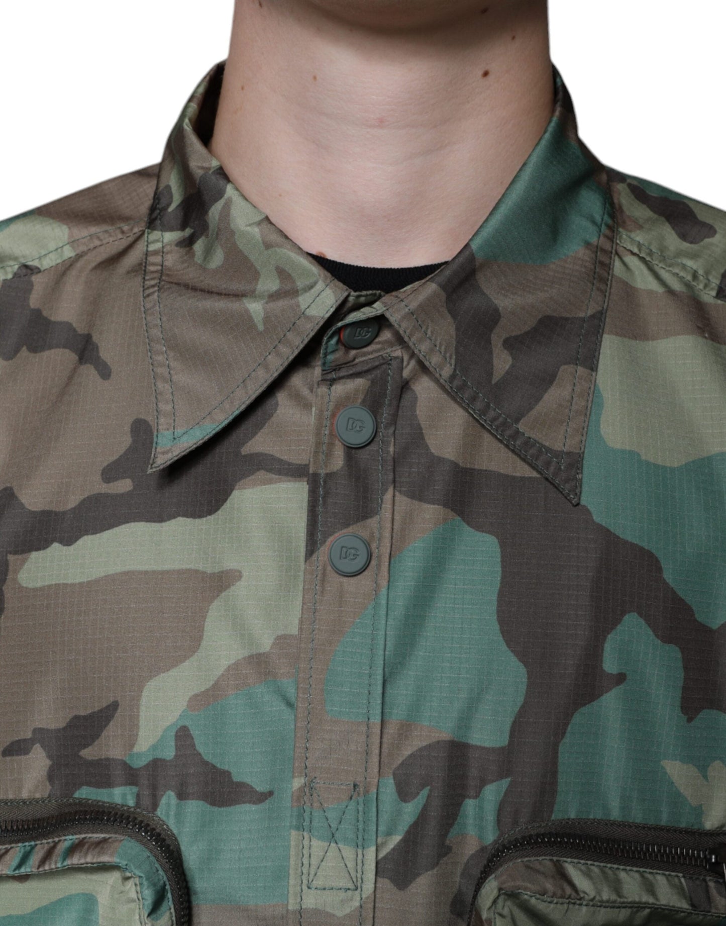 Dolce & Gabbana Multicolor Camouflage Button Down Men's Shirt ()