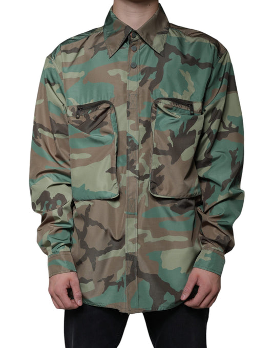 Dolce & Gabbana Multicolor Camouflage Button Down Men's Shirt ()
