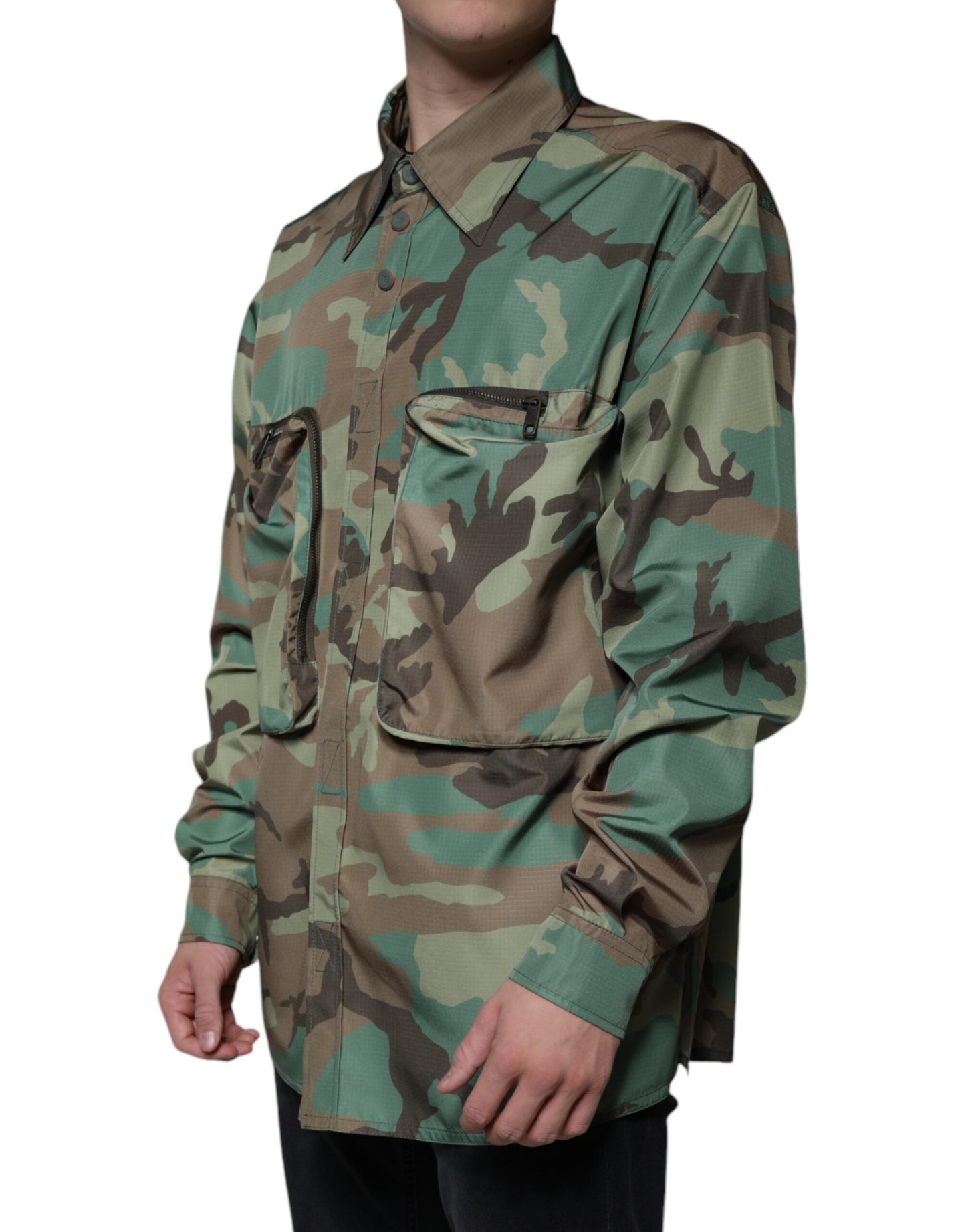 Dolce & Gabbana Multicolor Camouflage Button Down Men's Shirt ()