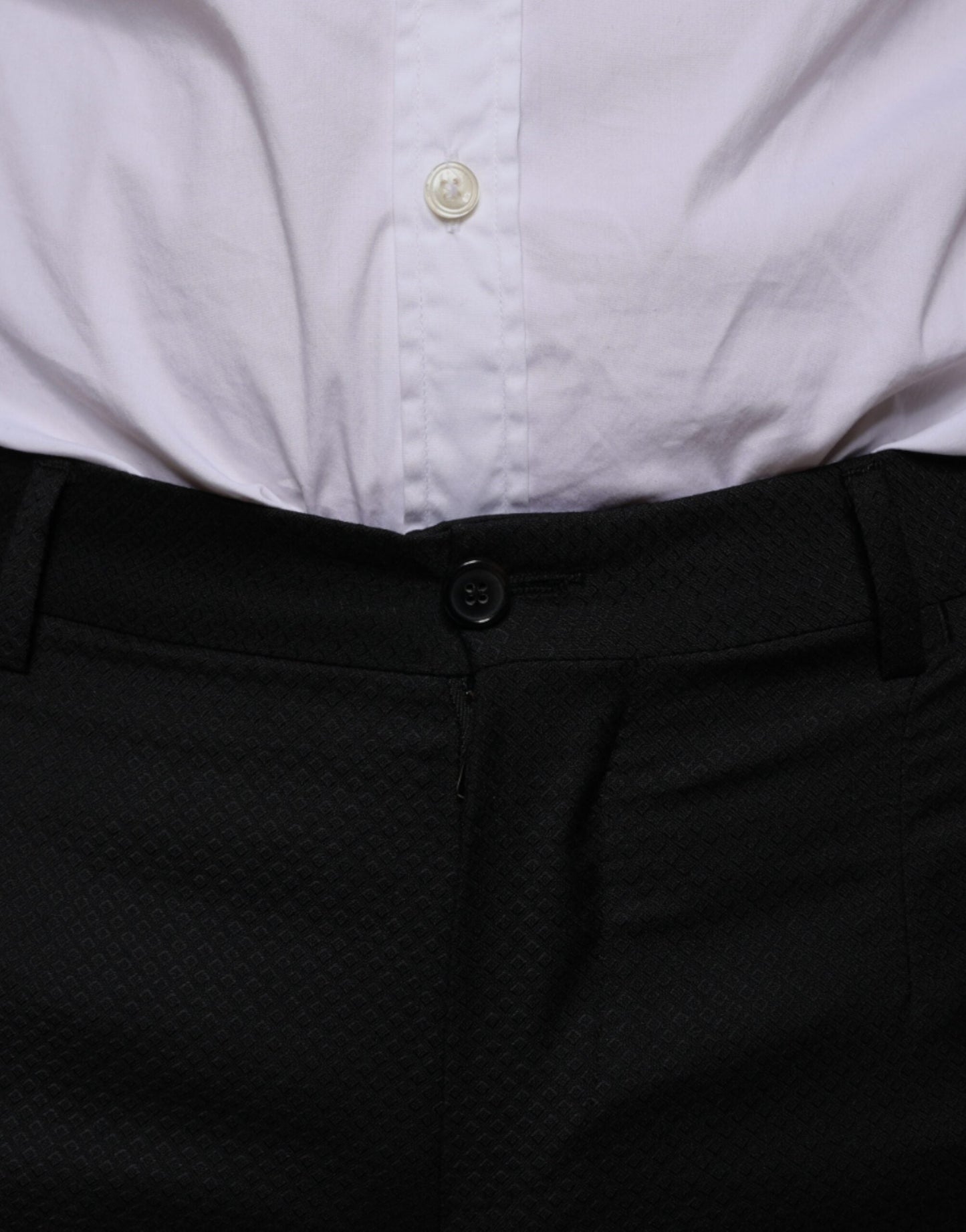 Dolce & Gabbana Black Wool Skinny Dress Formal Men's Pants