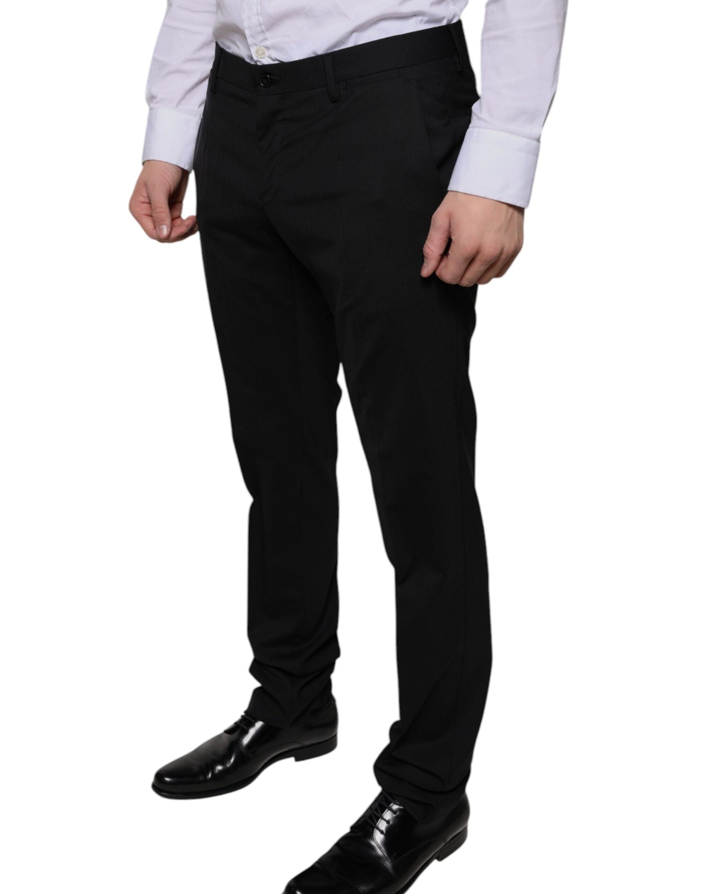 Dolce & Gabbana Black Wool Skinny Dress Formal Men's Pants