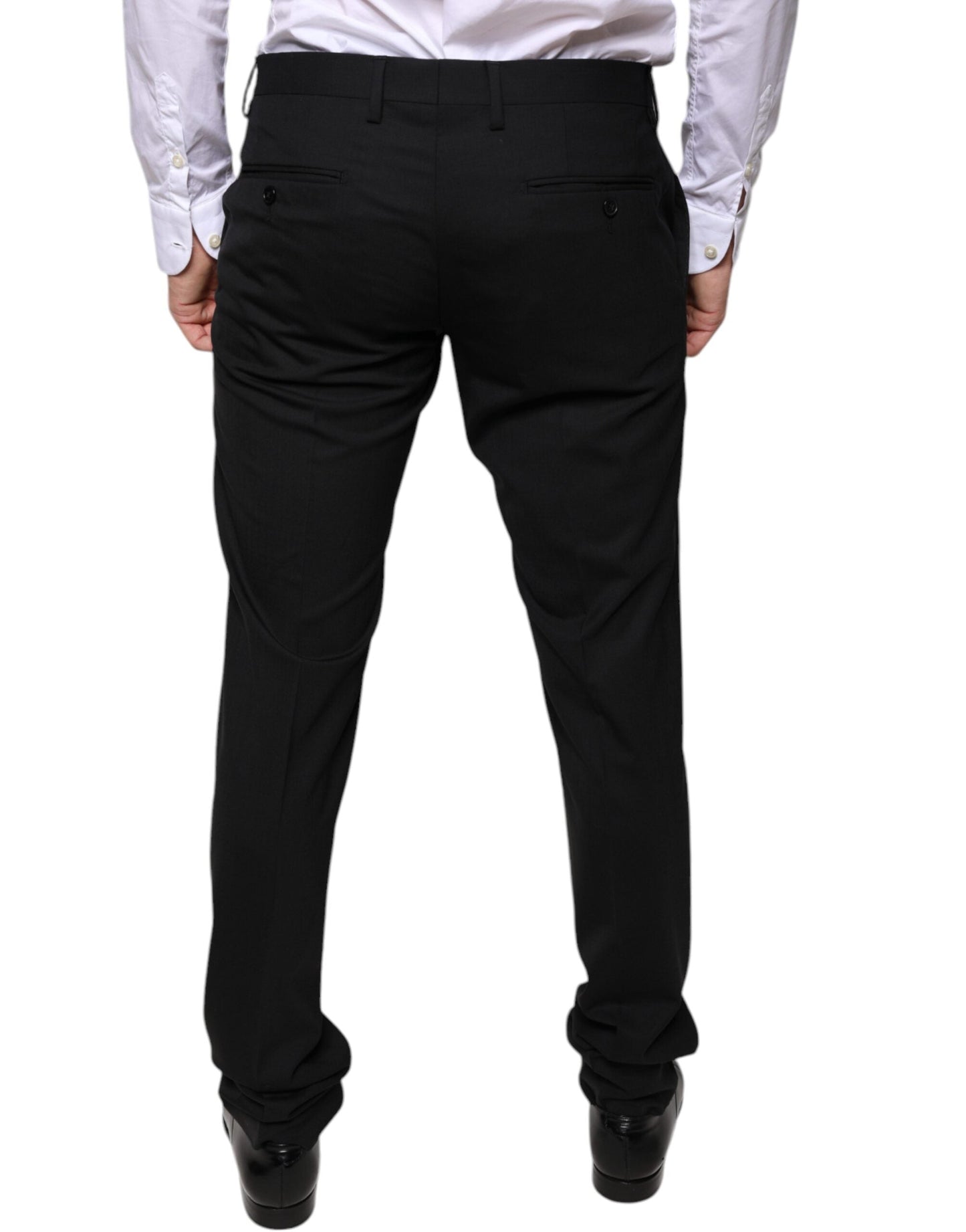 Dolce & Gabbana Black Wool Skinny Dress Formal Men's Pants