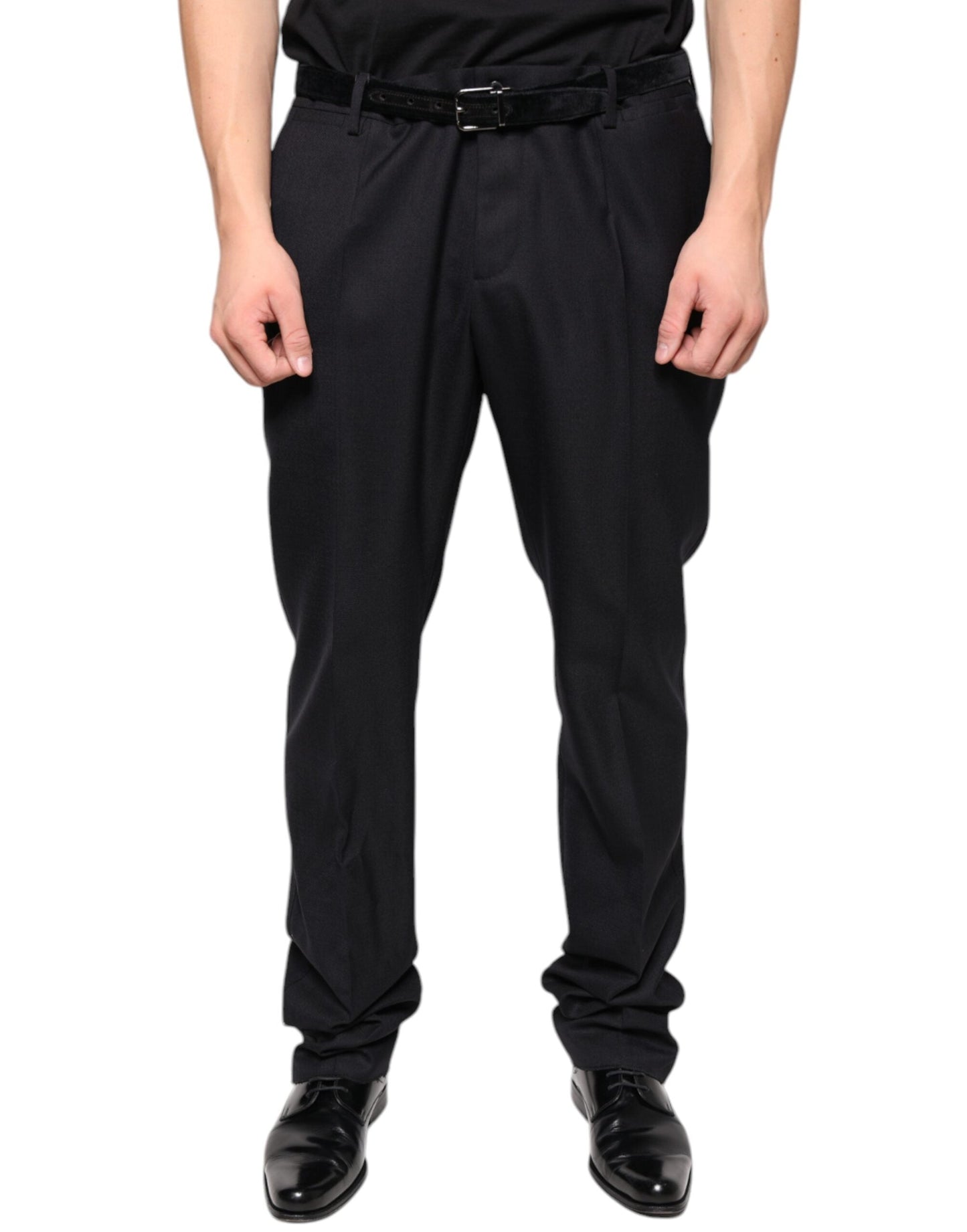 Dolce & Gabbana Black Wool Skinny Dress Formal Men's Pants