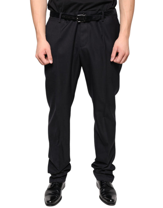 Dolce & Gabbana Black Wool Skinny Dress Formal Men's Pants