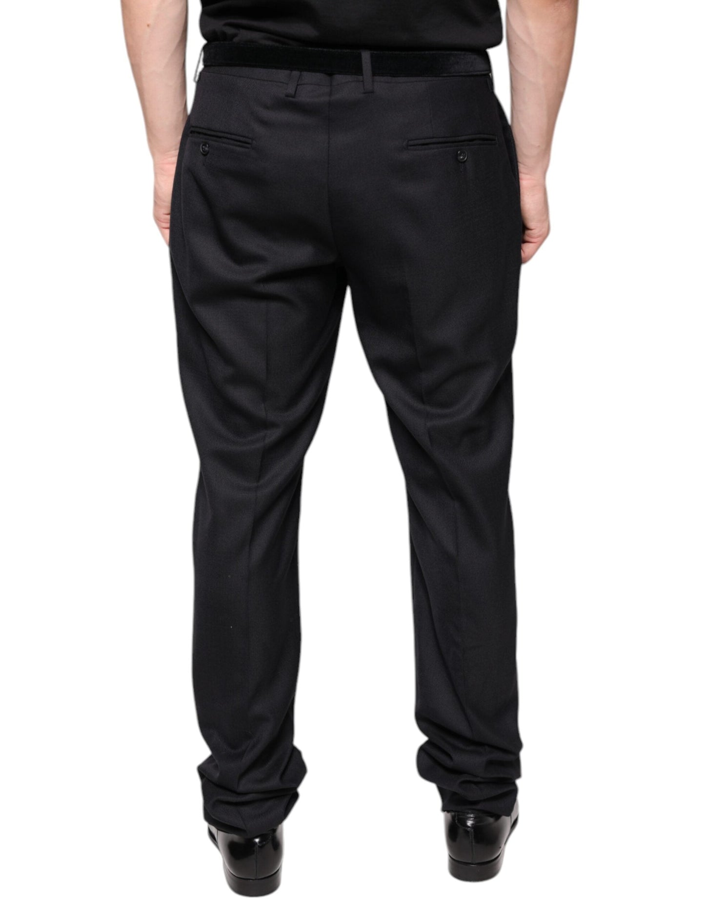 Dolce & Gabbana Black Wool Skinny Dress Formal Men's Pants