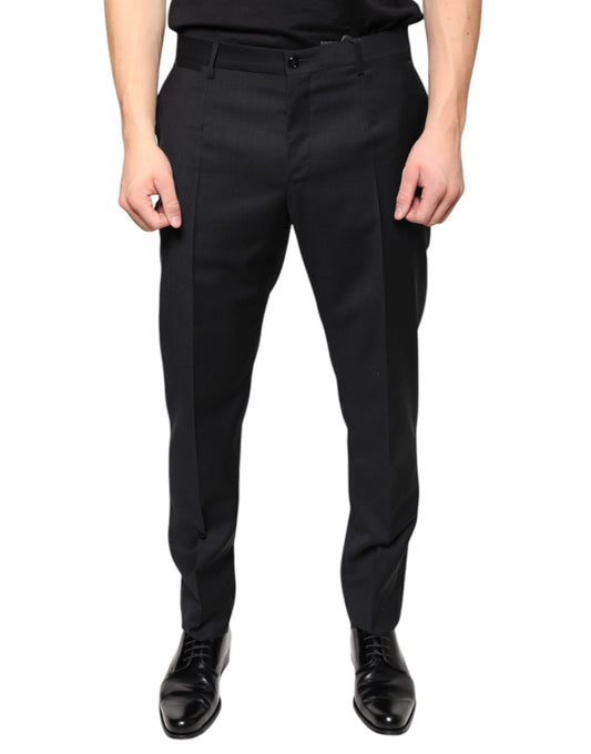 Dolce & Gabbana Black Wool Skinny Men Dress Men's Pants