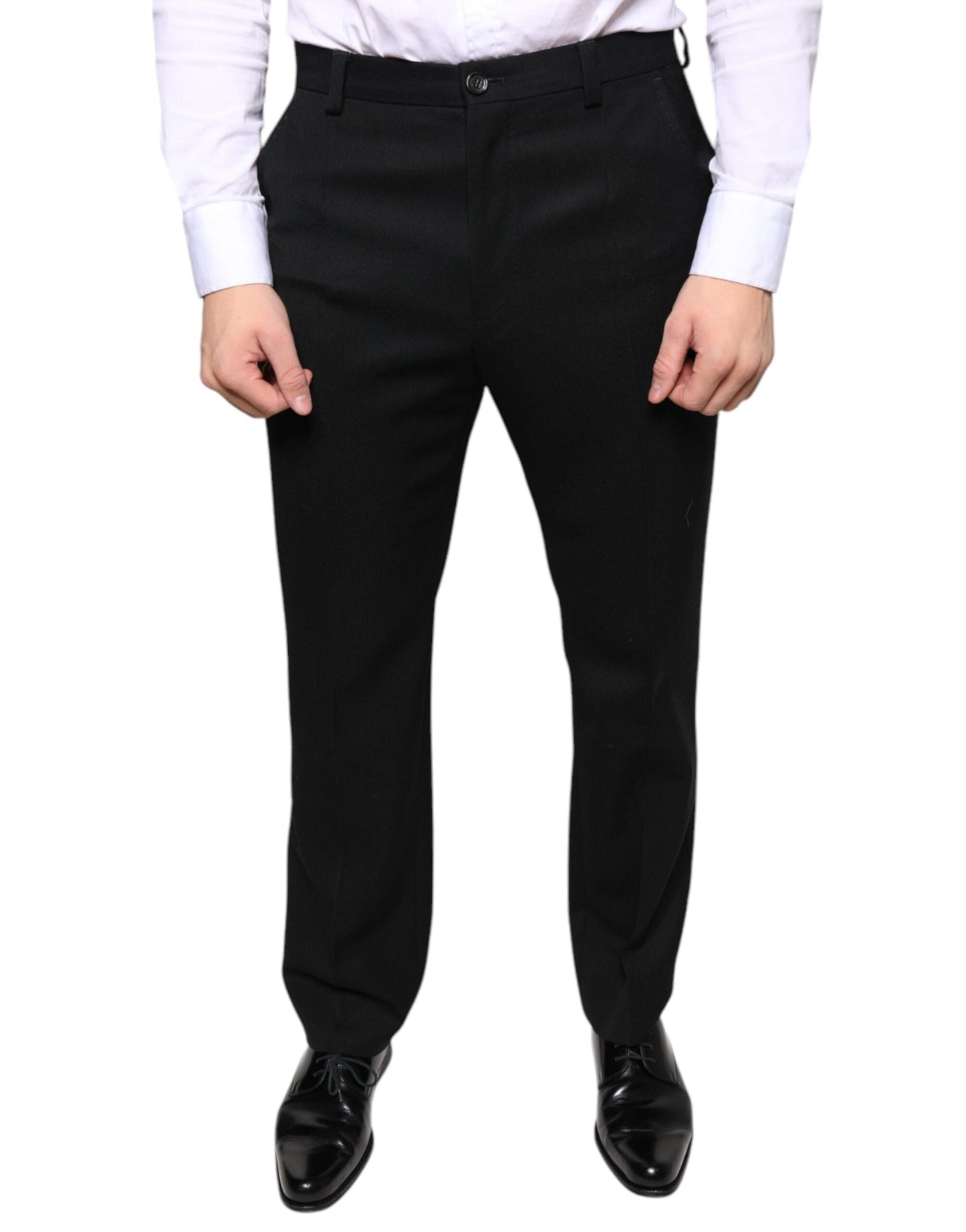 Dolce & Gabbana Black Wool Skinny Men Dress Men's Pants