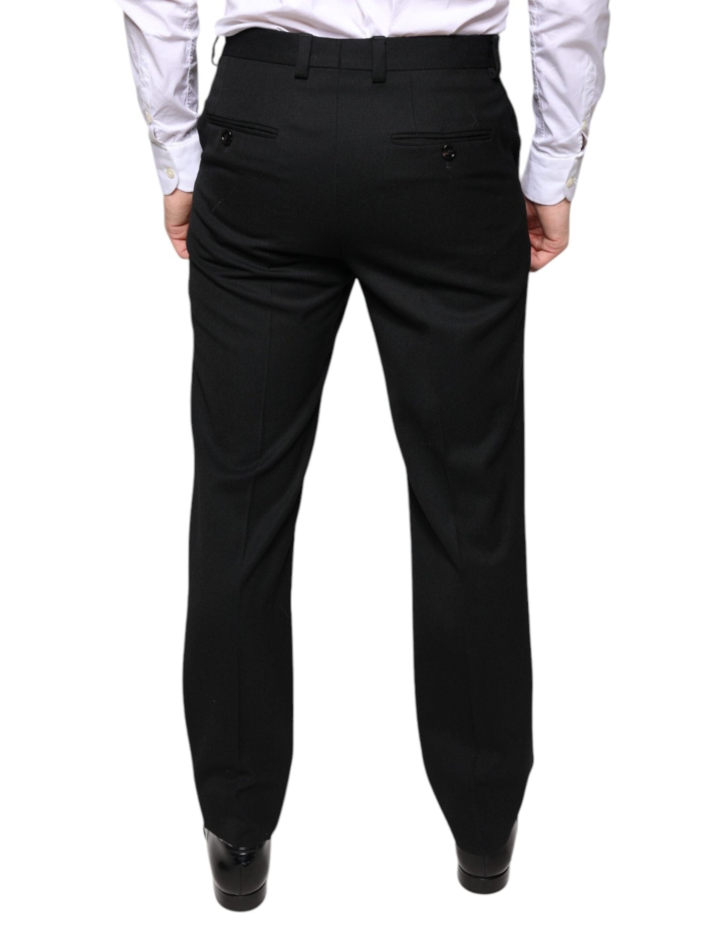 Dolce & Gabbana Black Wool Skinny Men Dress Men's Pants