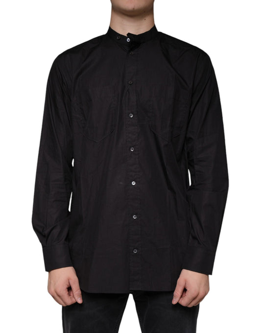 Dolce & Gabbana Black Cotton Button Down Men Casual Men's Shirt