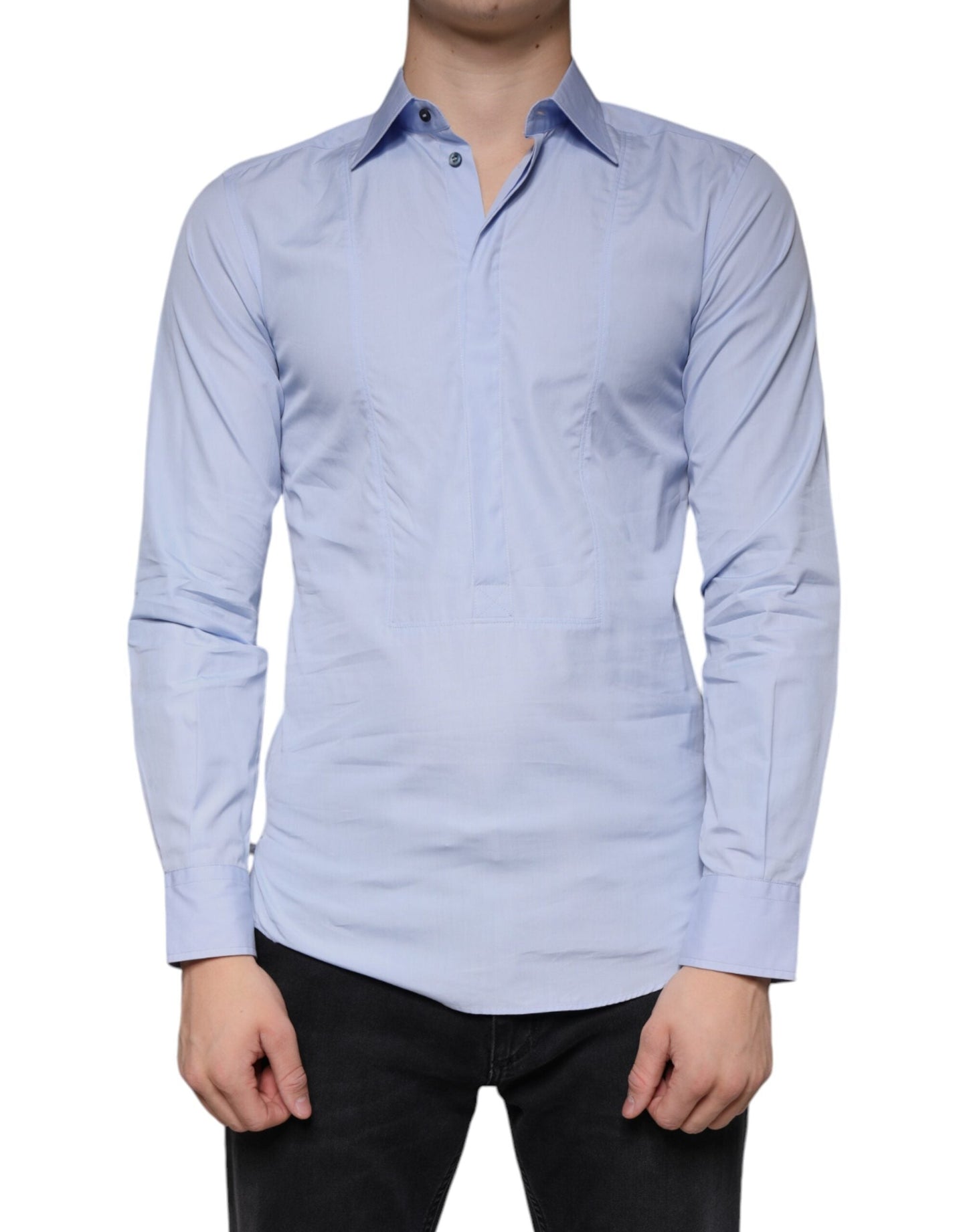 Dolce & Gabbana Light Blue Cotton Men Dress Formal Men's Shirt ()