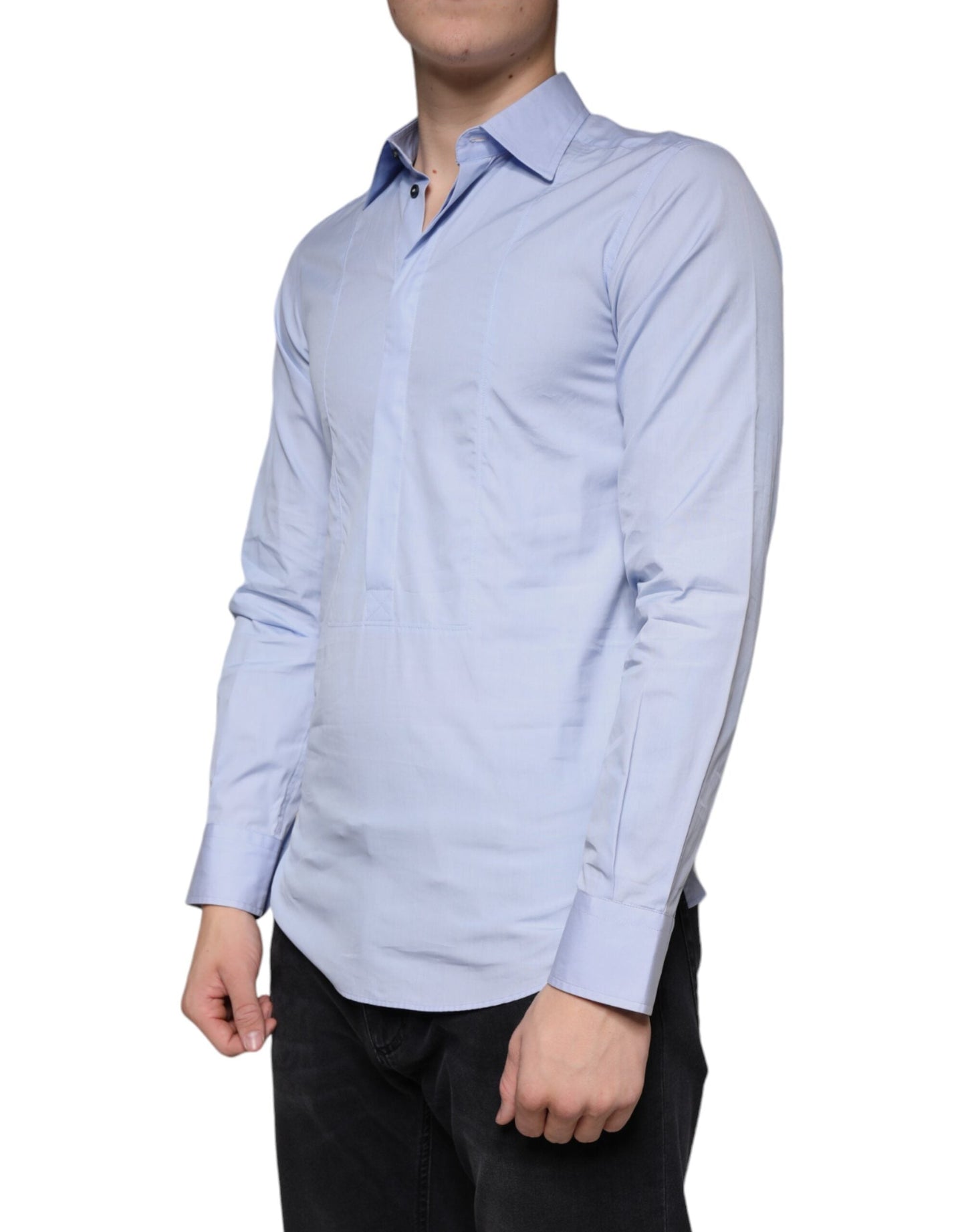 Dolce & Gabbana Light Blue Cotton Men Dress Formal Men's Shirt ()