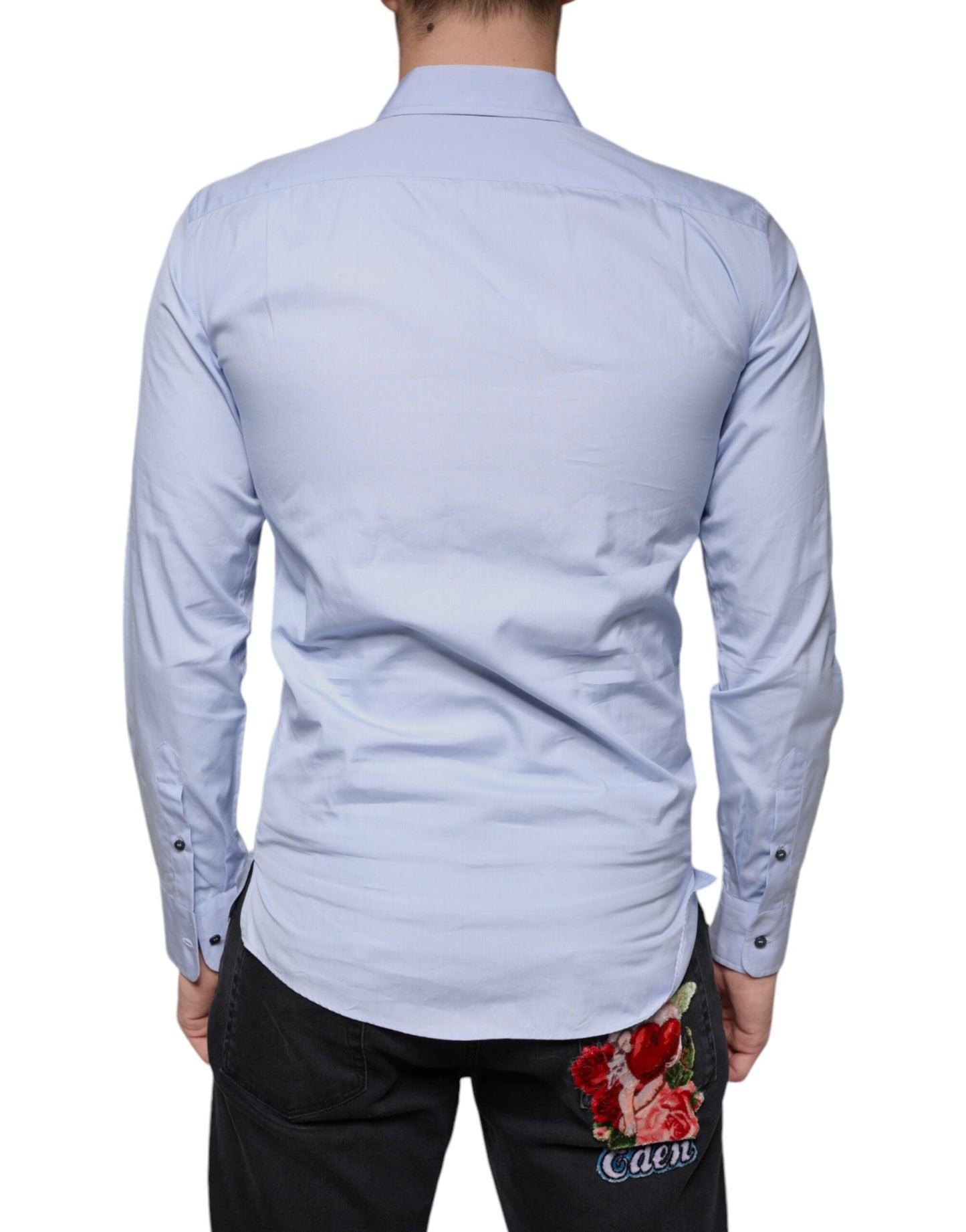 Dolce & Gabbana Light Blue Cotton Men Dress Formal Men's Shirt ()
