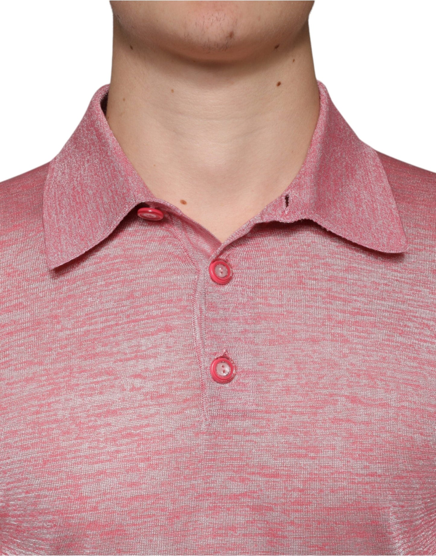 Dolce & Gabbana Pink Polyester Long Sleeve Men Polo Men's T-shirt