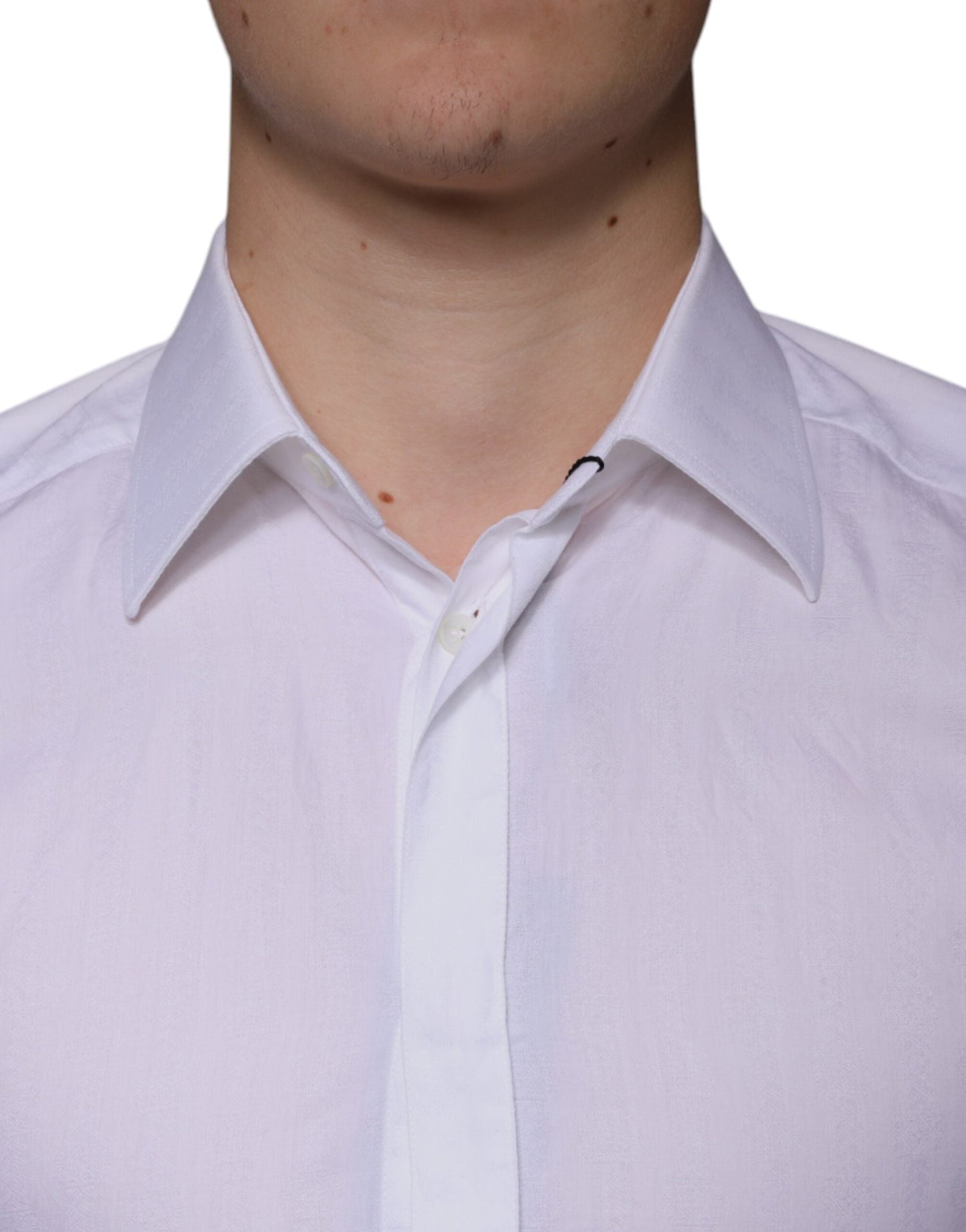 Dolce & Gabbana White Cotton Men Dress GOLD Formal Men's Shirt