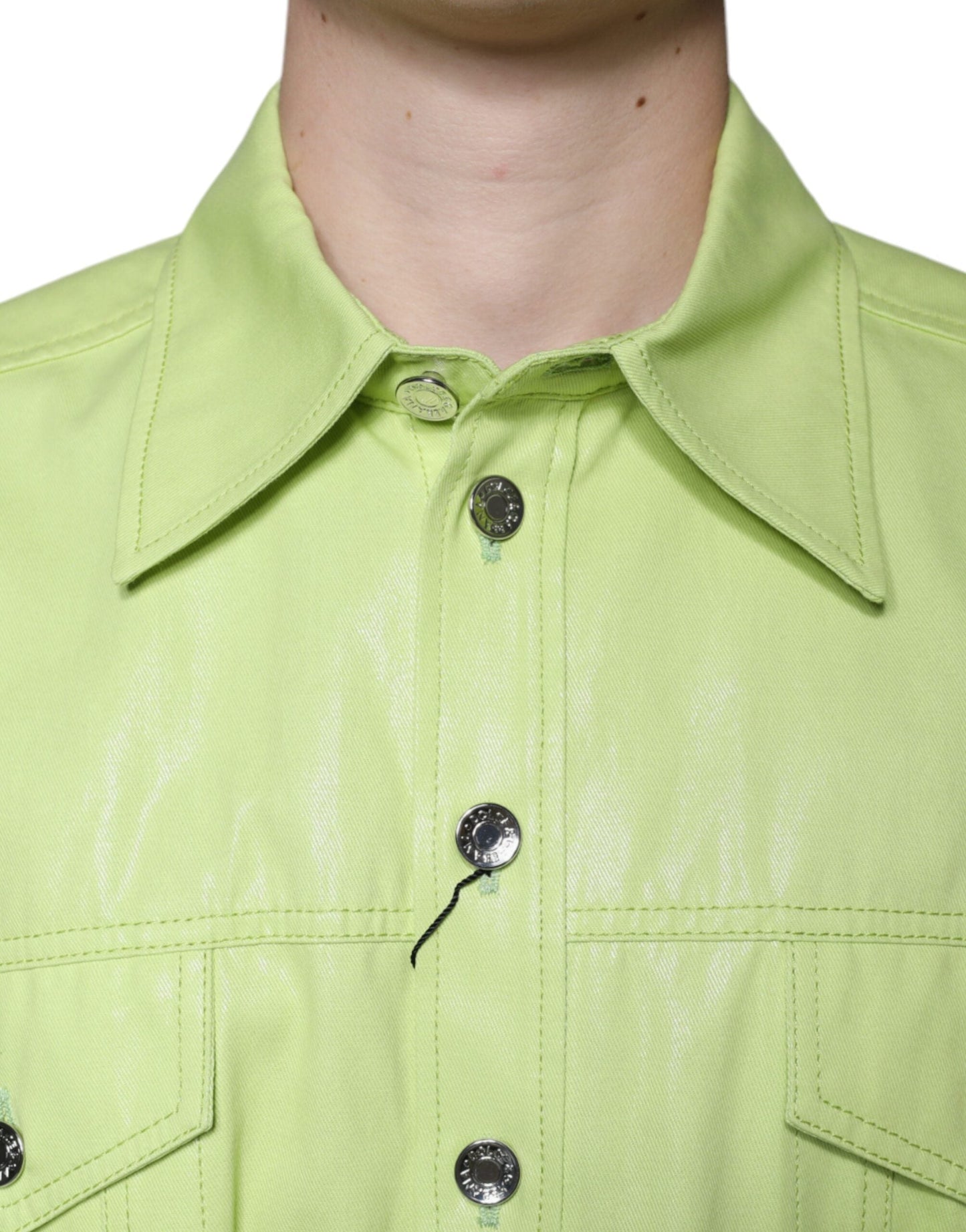 Dolce & Gabbana Green Cotton Collared Men Button Down Men's Shirt ()