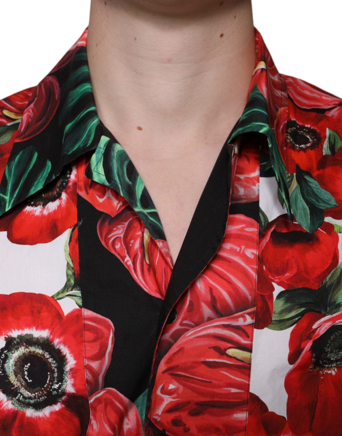 Dolce & Gabbana Multicolor Anemone Button Down Casual Men's Shirt