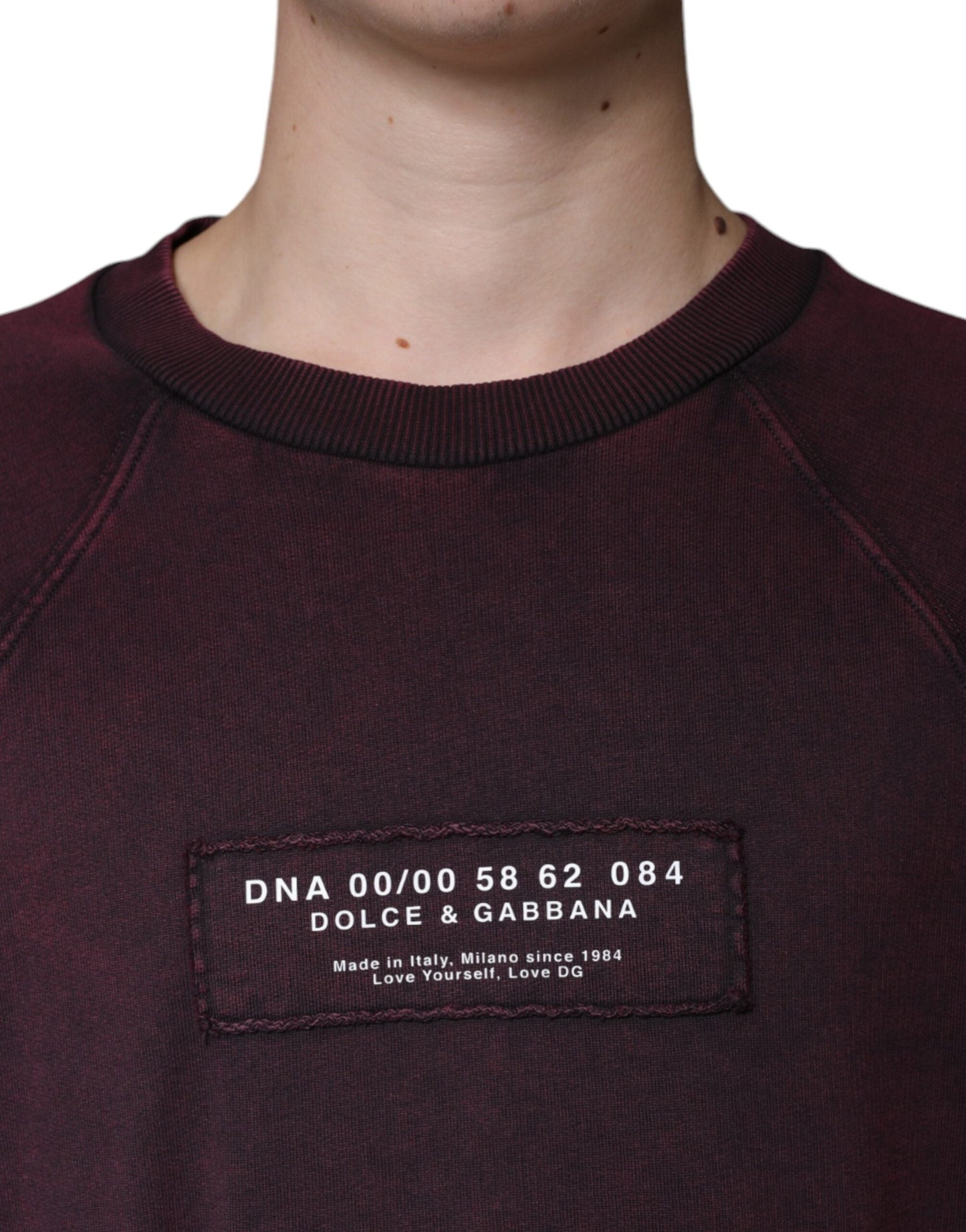 Dolce & Gabbana Maroon Logo Crew Neck Men Sweatshirt Men's Sweater ()