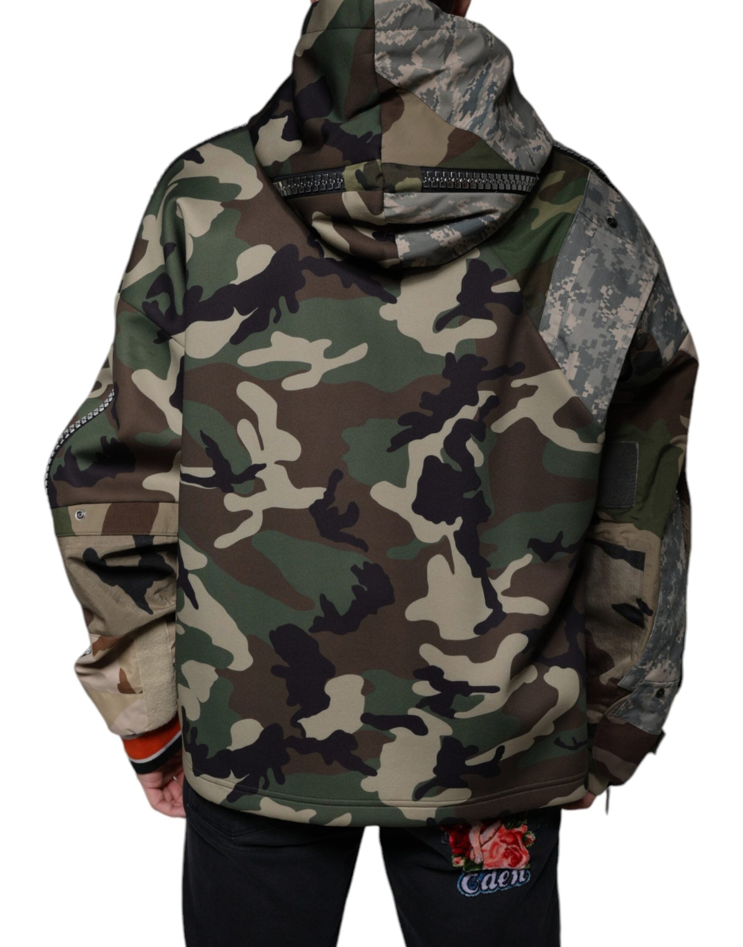 Dolce & Gabbana Multicolor Camouflage Hooded Sweatshirt Men's Sweater