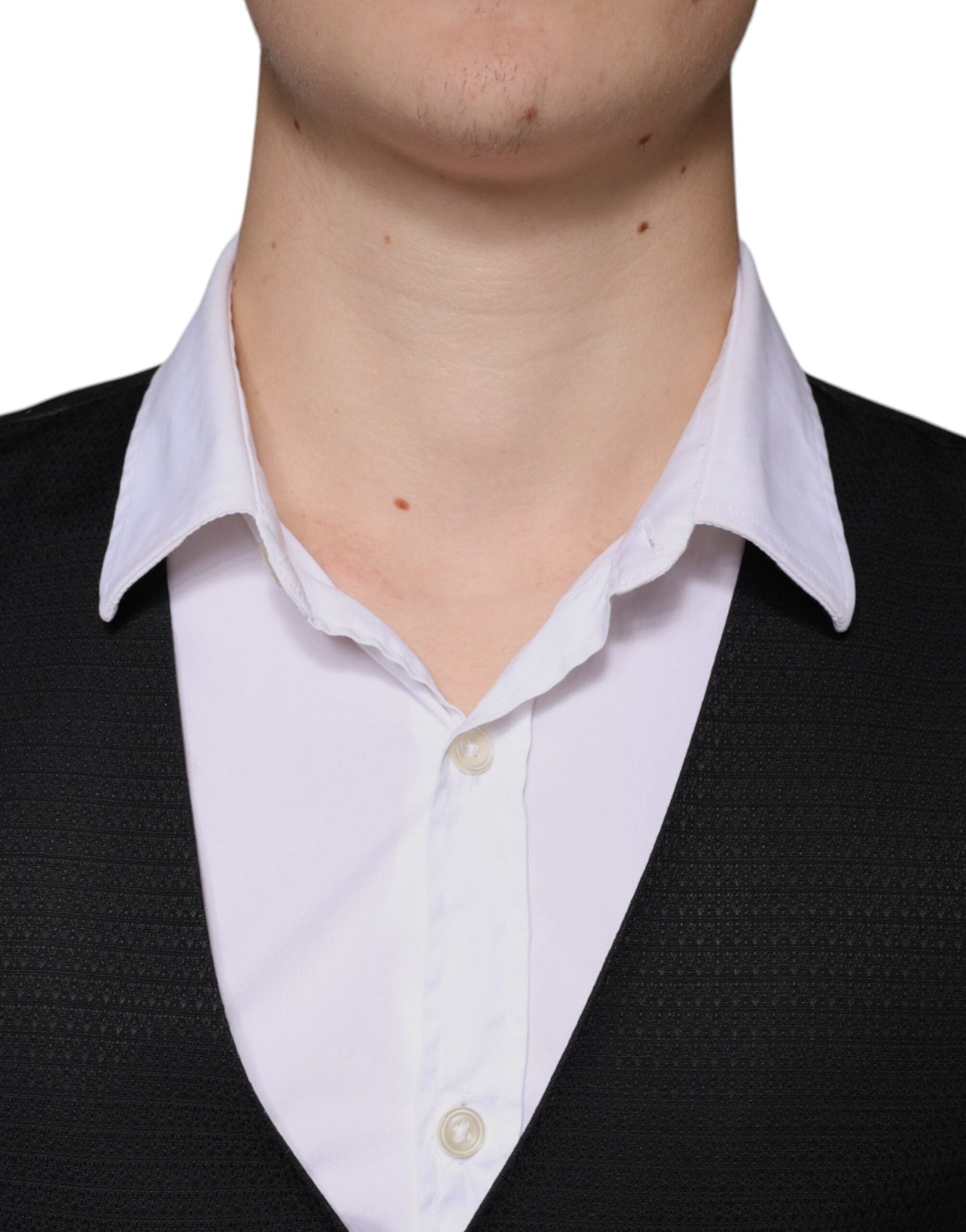 Dolce & Gabbana Black Wool Waistcoat Dress Formal Men's Vest