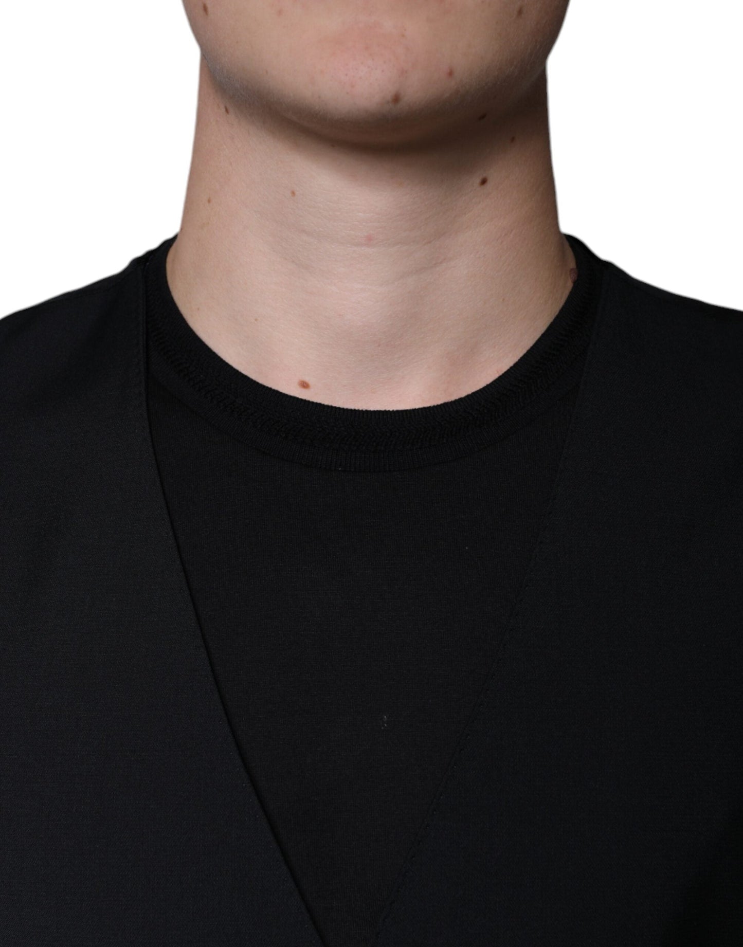 Dolce & Gabbana Black Wool Formal Dress Men Waistcoat Men's Vest