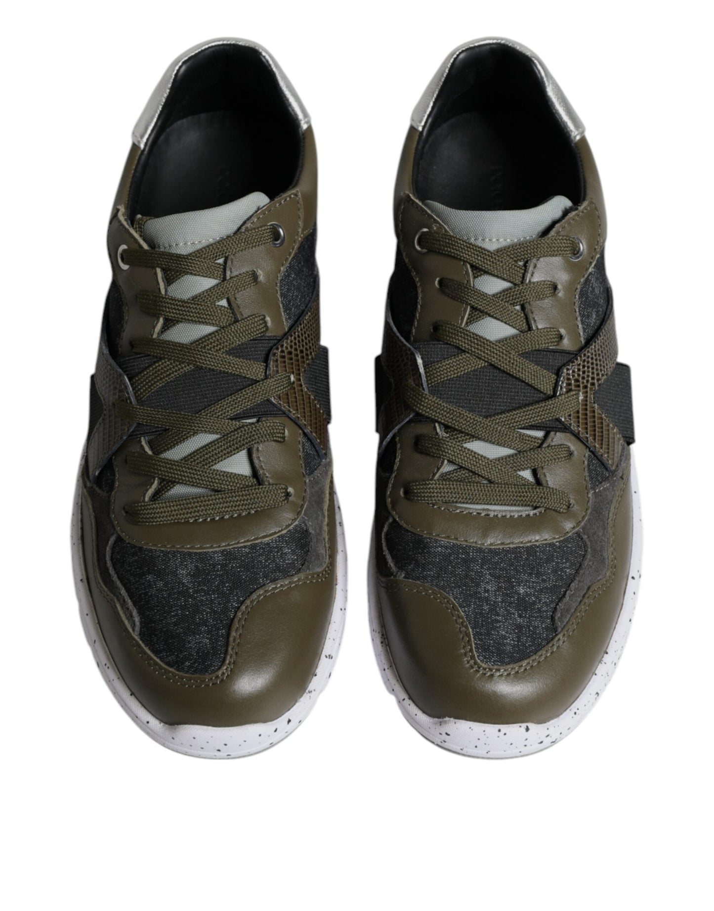 Dolce & Gabbana Multicolor Canvas Leather Low Top Sneaker Men's Shoes ()