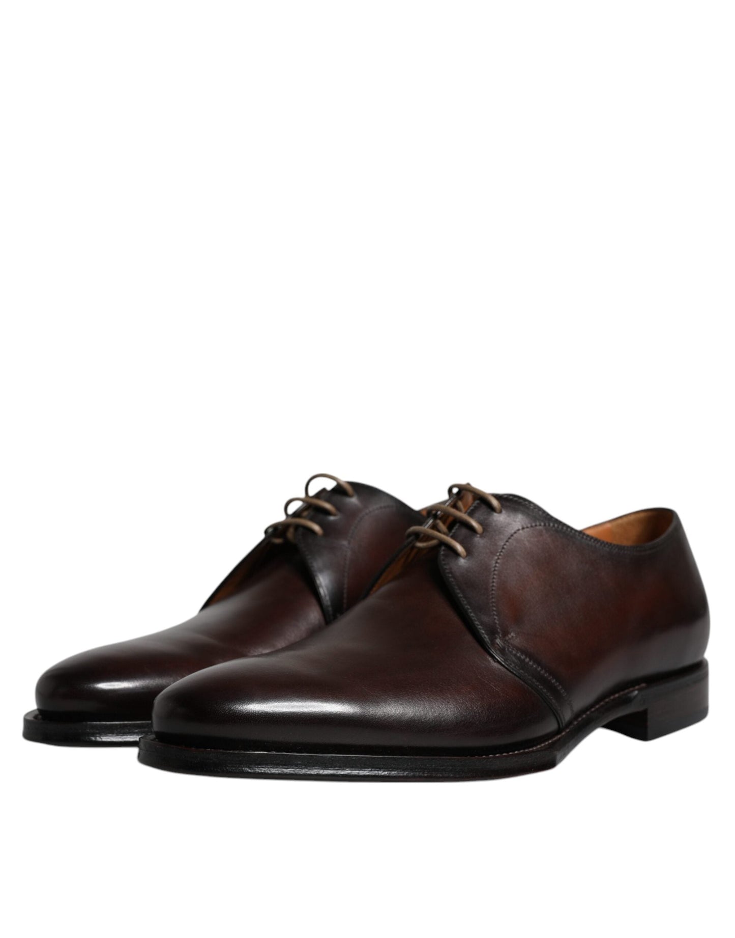 Dolce & Gabbana Black Leather Lace Up Men Derby Formal Men's Shoes