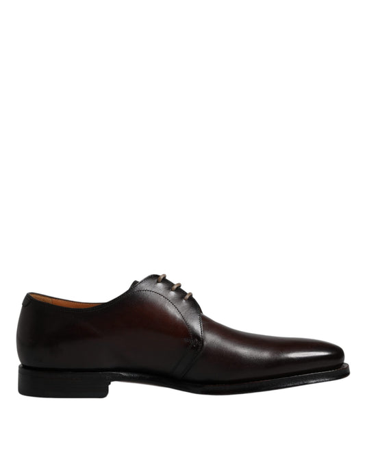Dolce & Gabbana Black Leather Lace Up Men Derby Formal Men's Shoes