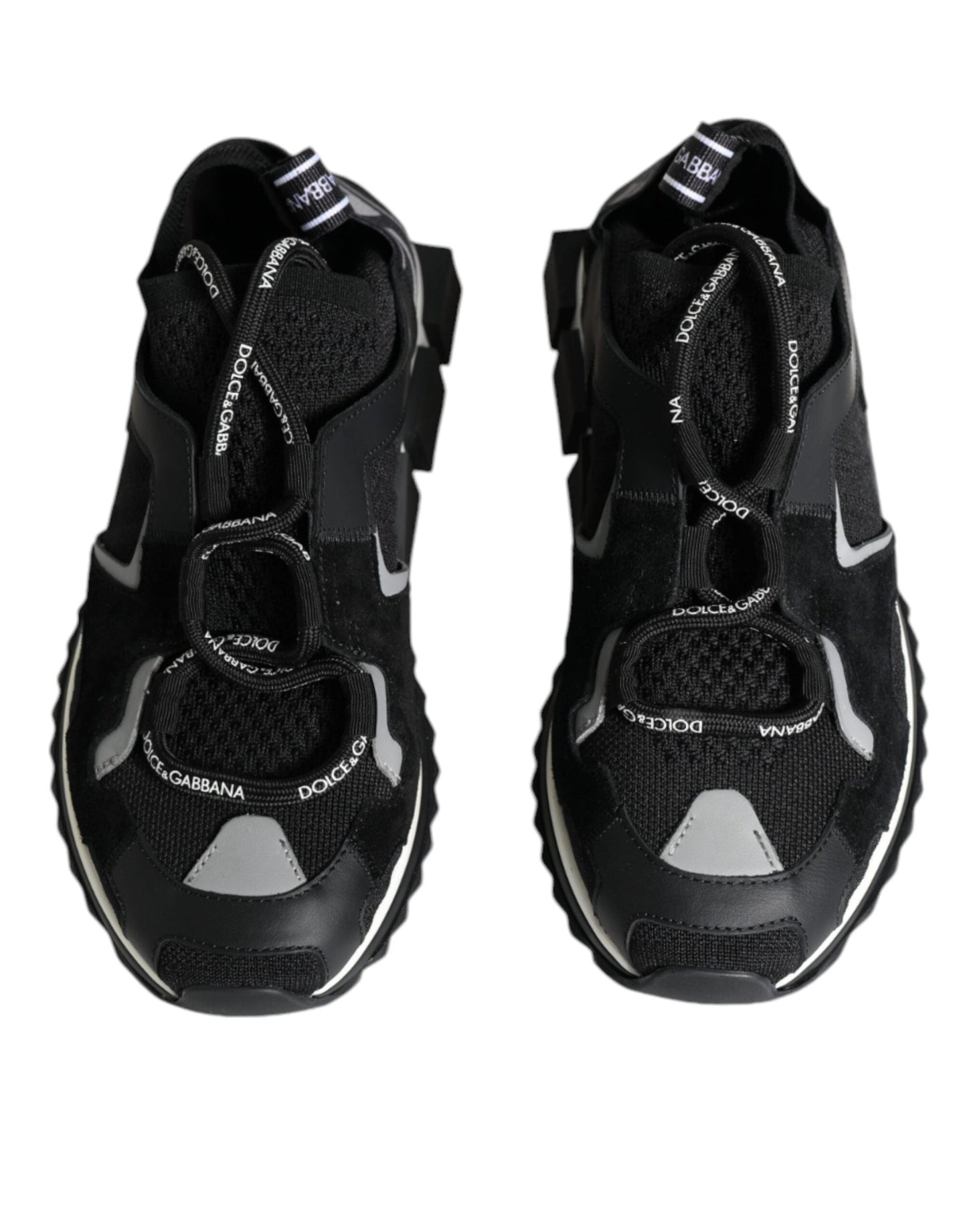 Dolce & Gabbana Black Mesh Sorrento Trekking Sneakers Women's Shoes