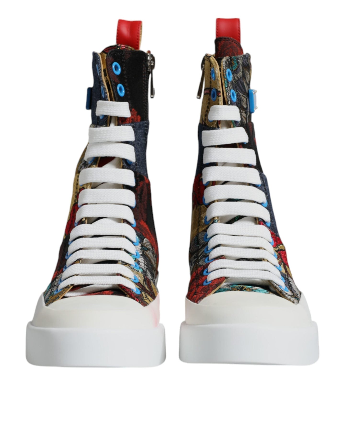 Dolce & Gabbana Multicolor Patchwork High Top Sneakers Women's Shoes ()