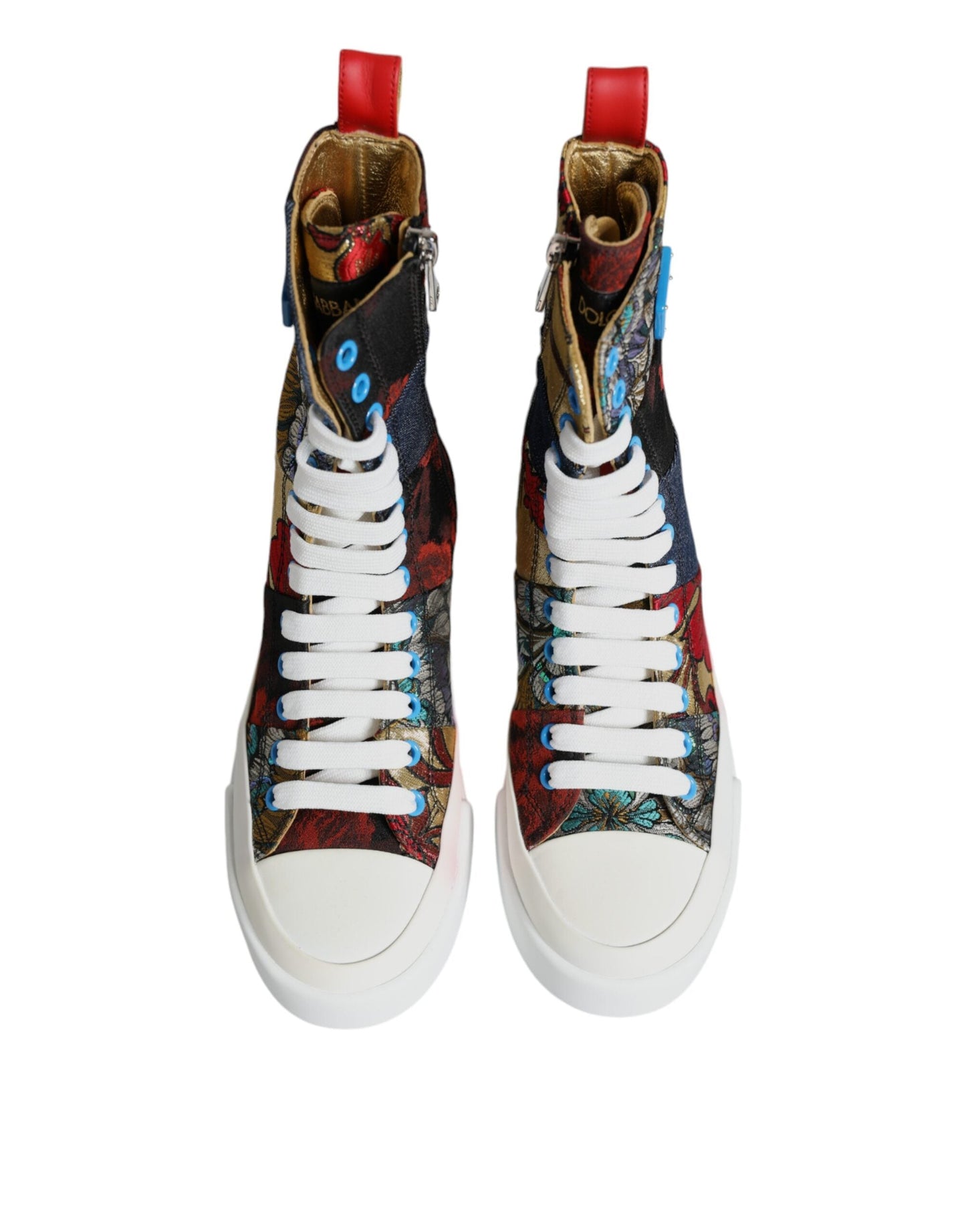 Dolce & Gabbana Multicolor Patchwork High Top Sneakers Women's Shoes ()