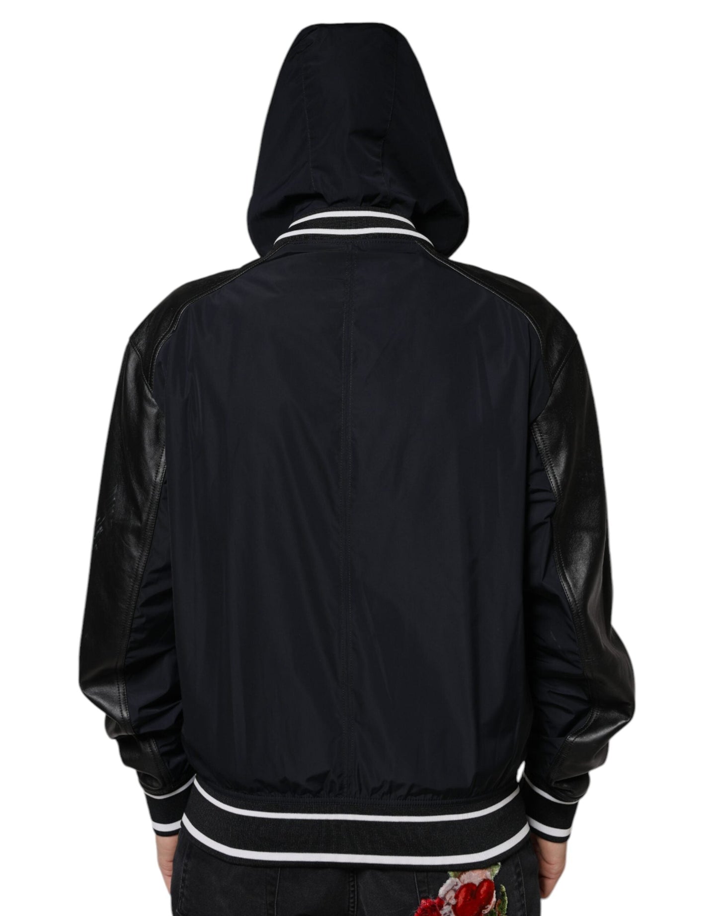 Dolce & Gabbana Black Hooded Full Zip Men Bomber Men's Jacket ()