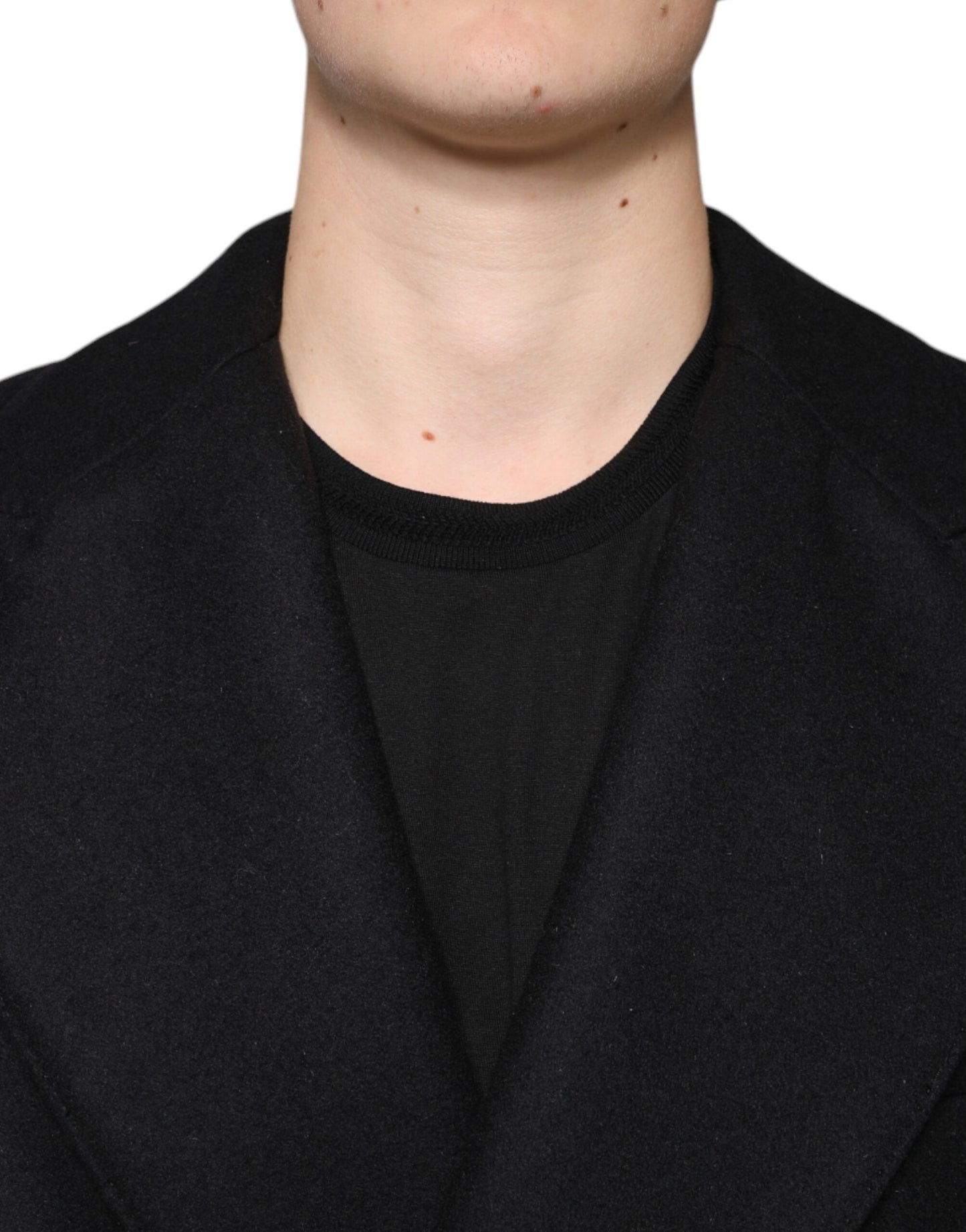Dolce & Gabbana Black Wool Double Breasted Men Coat Men's Jacket