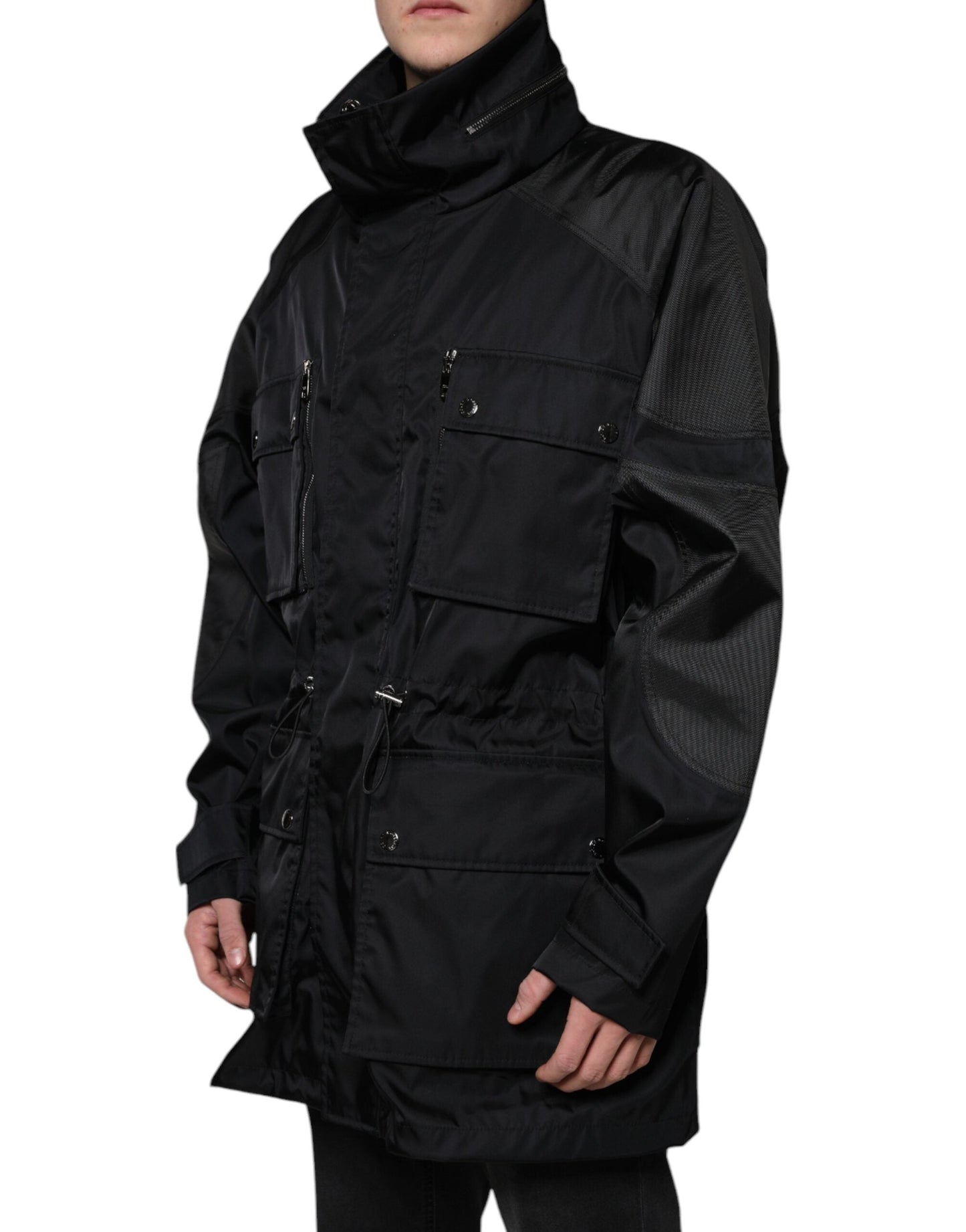 Dolce & Gabbana Black Nylon Winter Men Parka Coat Men's Jacket