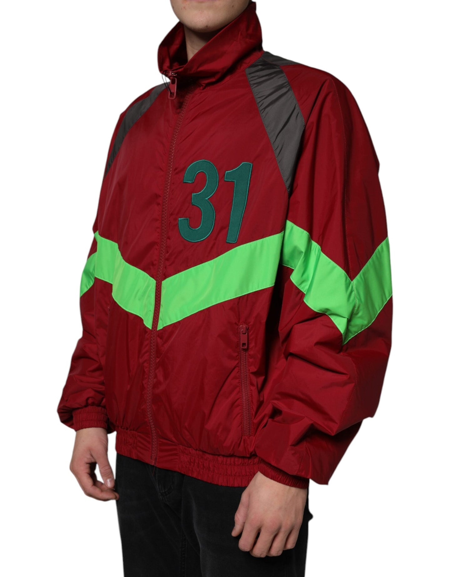 Dolce & Gabbana Multicolor Nylon Full Zip Windbreaker Men's Jacket