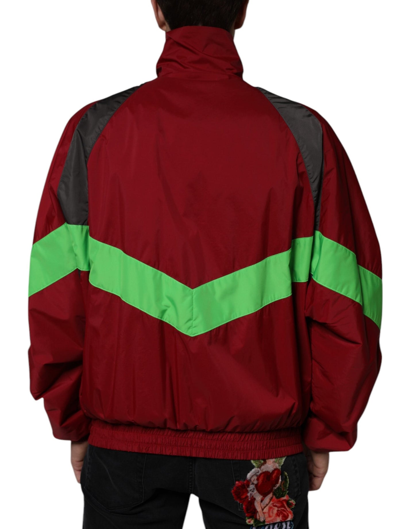 Dolce & Gabbana Multicolor Nylon Full Zip Windbreaker Men's Jacket