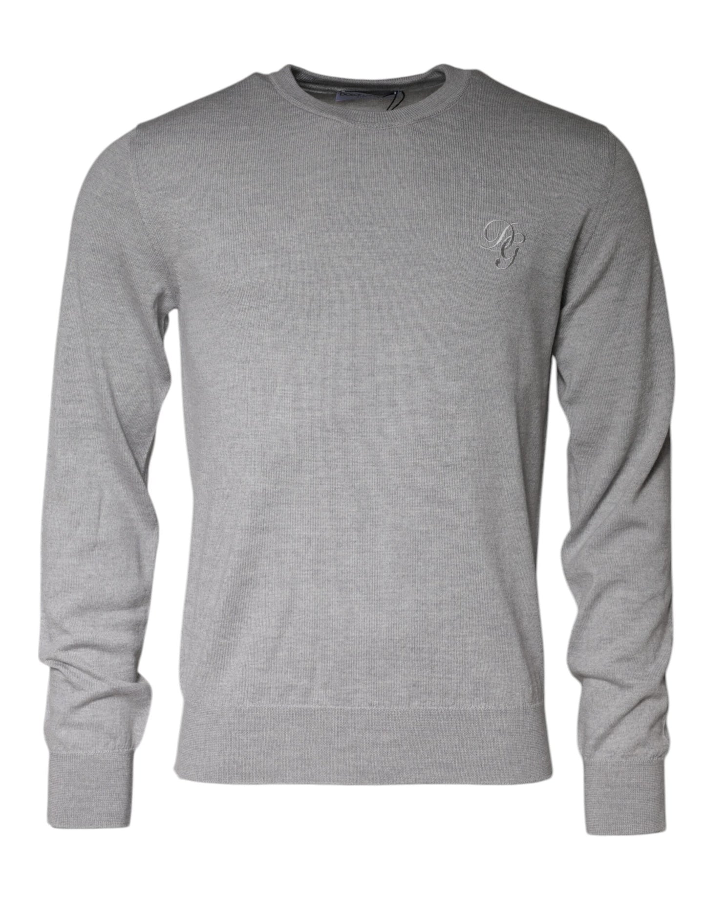 Dolce & Gabbana Light Gray Wool Crew Neck Pullover Men's Sweater ()
