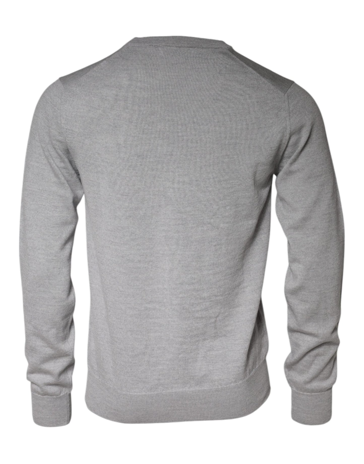 Dolce & Gabbana Light Gray Wool Crew Neck Pullover Men's Sweater ()