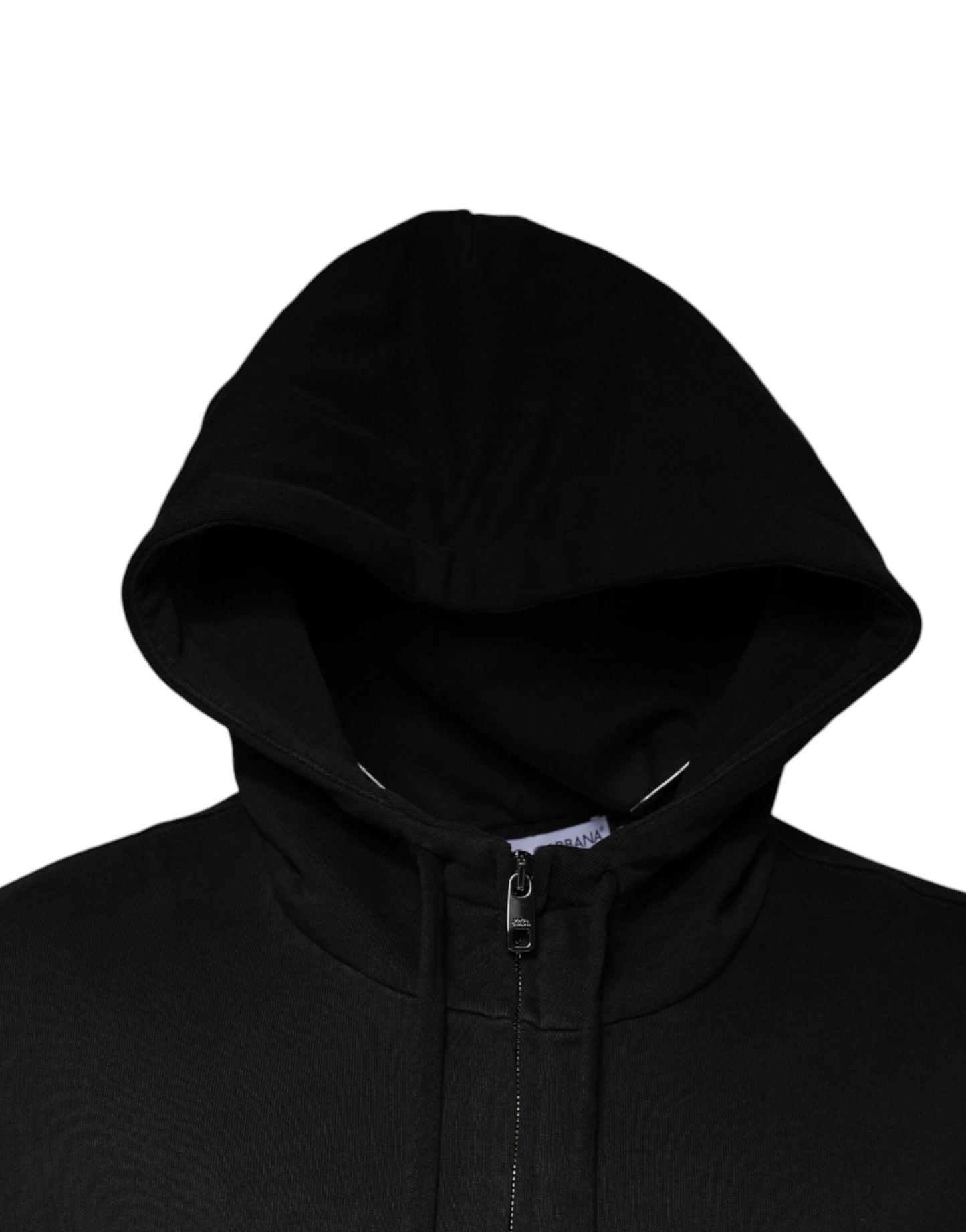 Dolce & Gabbana Black Logo Plaque Hooded Full Zip Men's Sweater ()