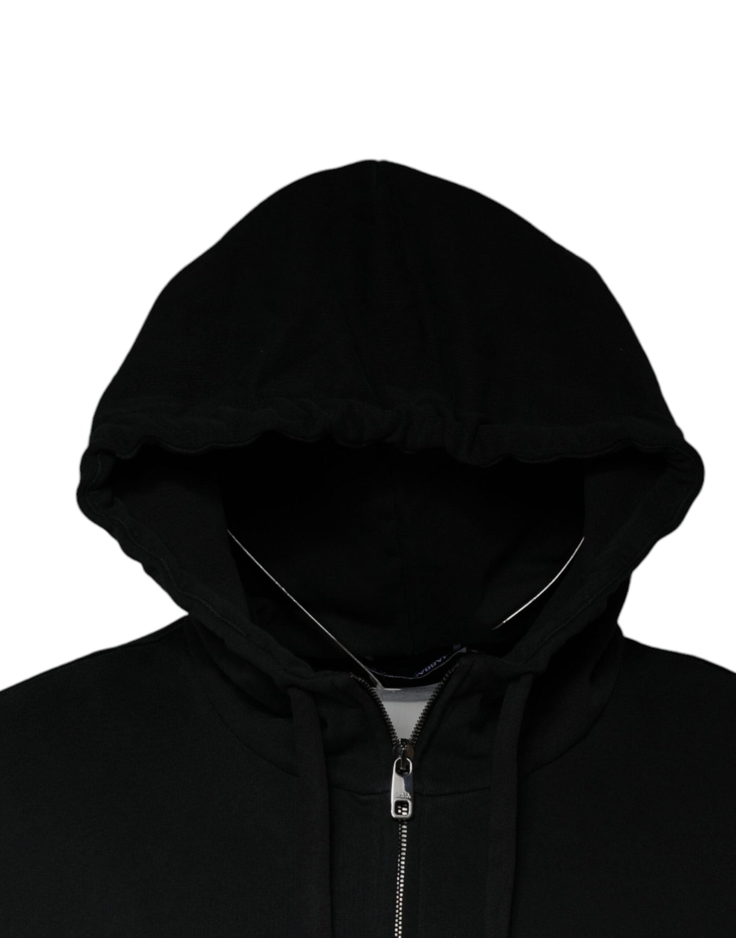 Dolce & Gabbana Black Logo Plaque Hooded Full Zip Men's Sweater ()