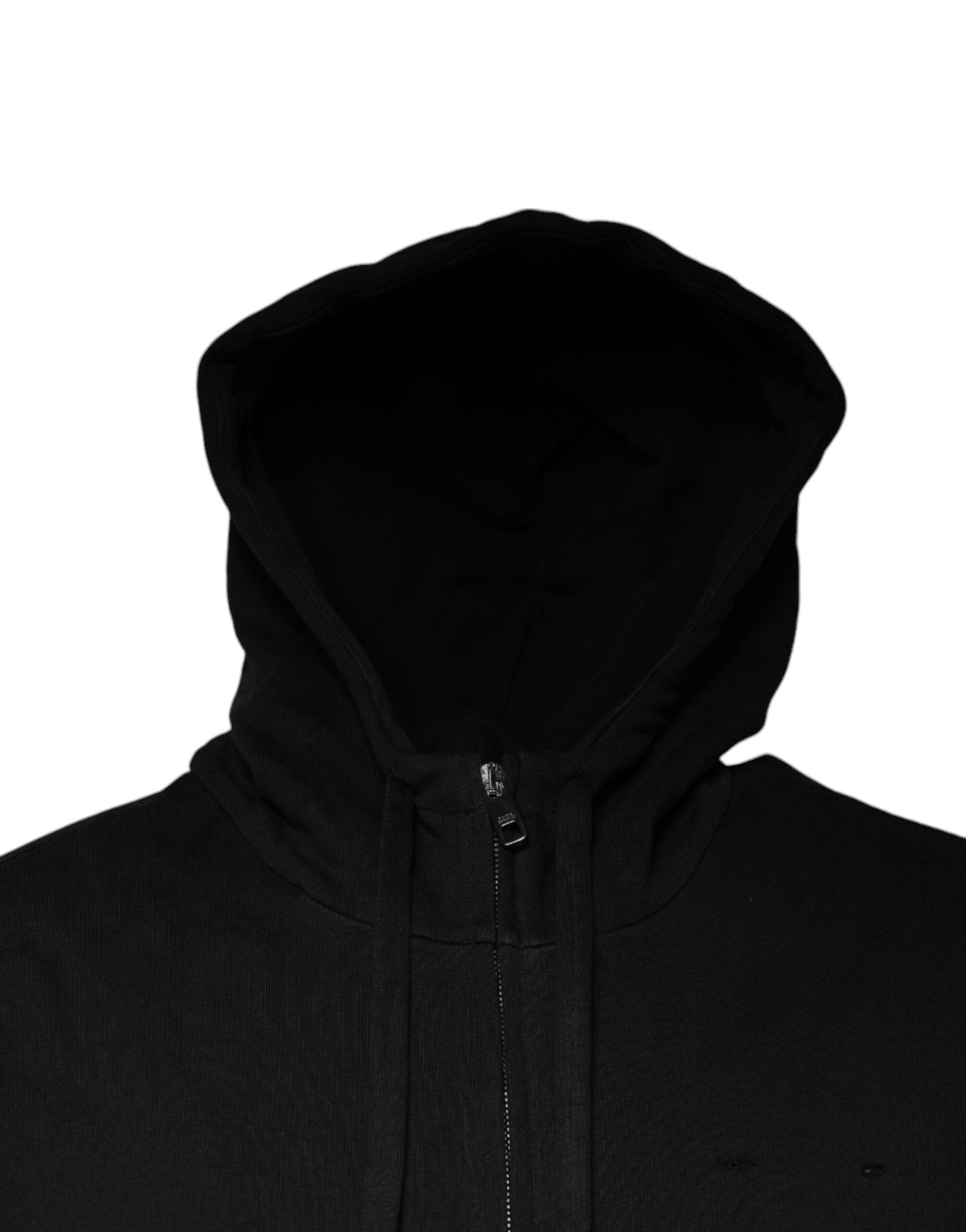 Dolce & Gabbana Black Logo Plaque Hooded Full Zip Men's Sweater ()