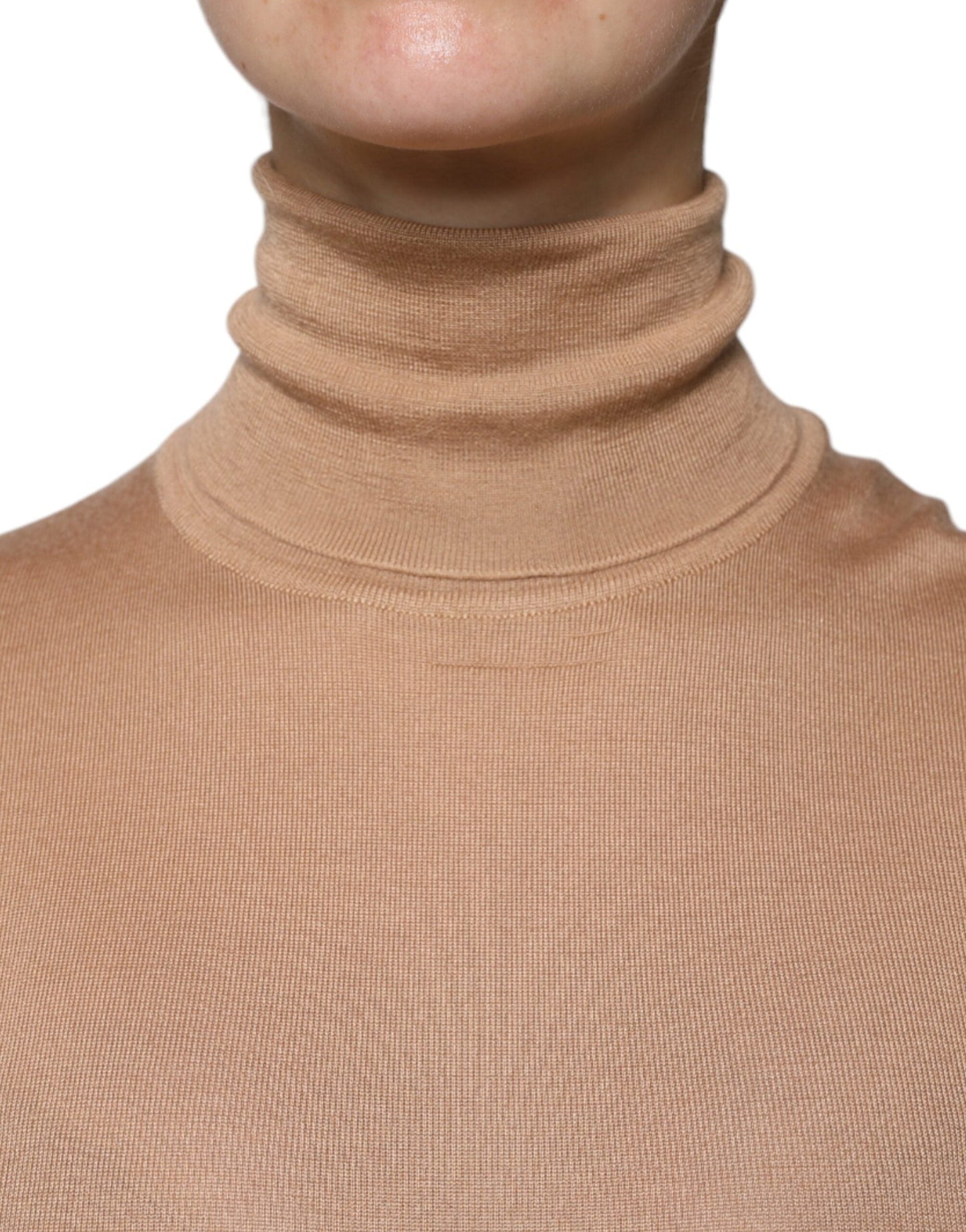 Dolce & Gabbana Brown Turtleneck Long Sleeve Pullover Women's Sweater ()