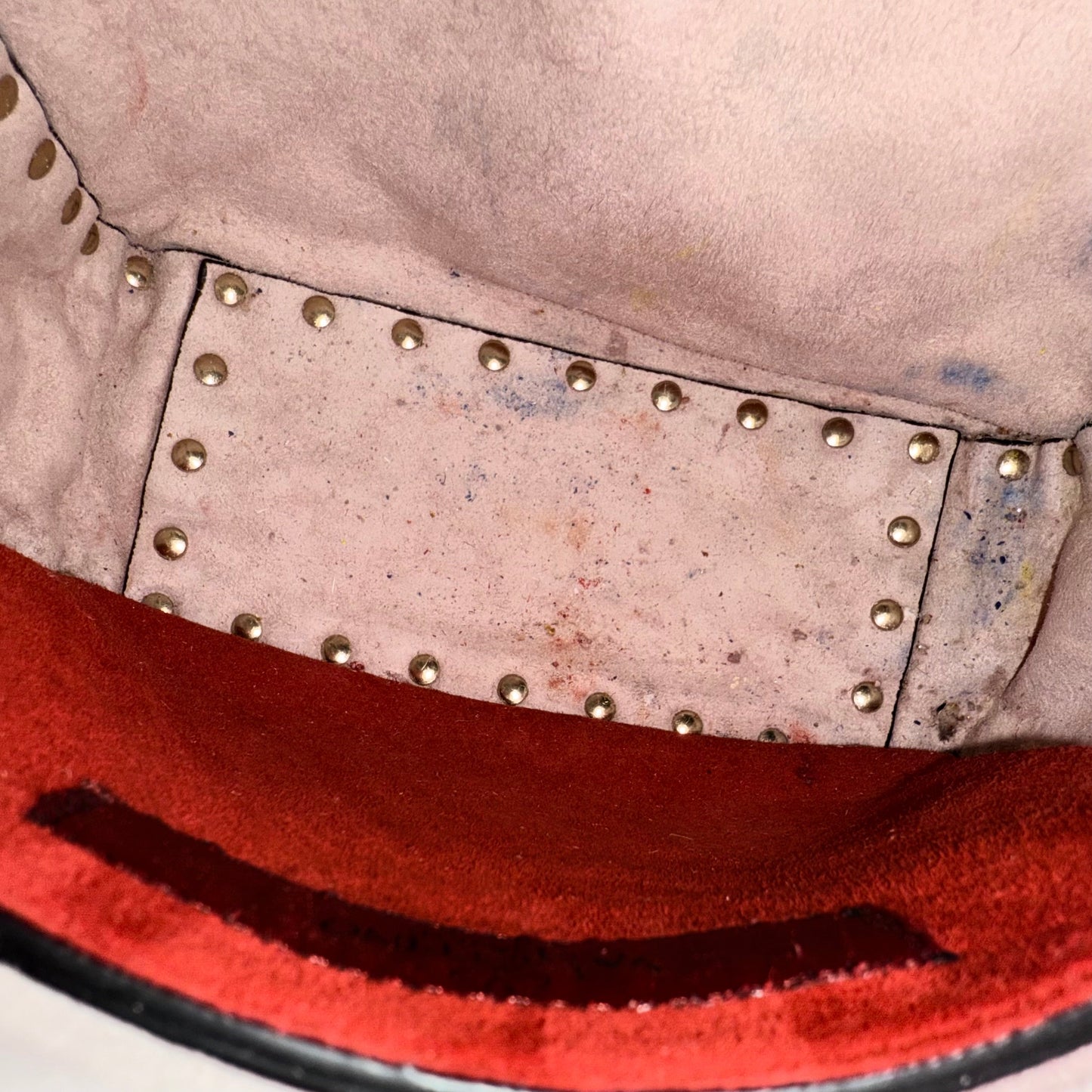 VALENTINO GARAVANI Nappa Quilted Mini Rockstud Spike Backpack Poudre