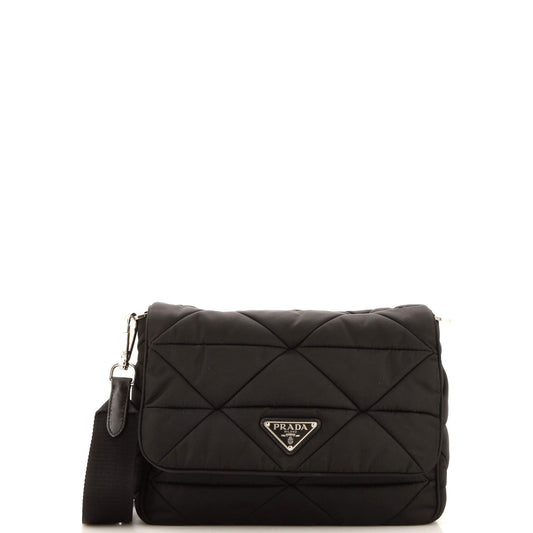 Prada Padded Flap Shoulder Bag Quilted Tessuto