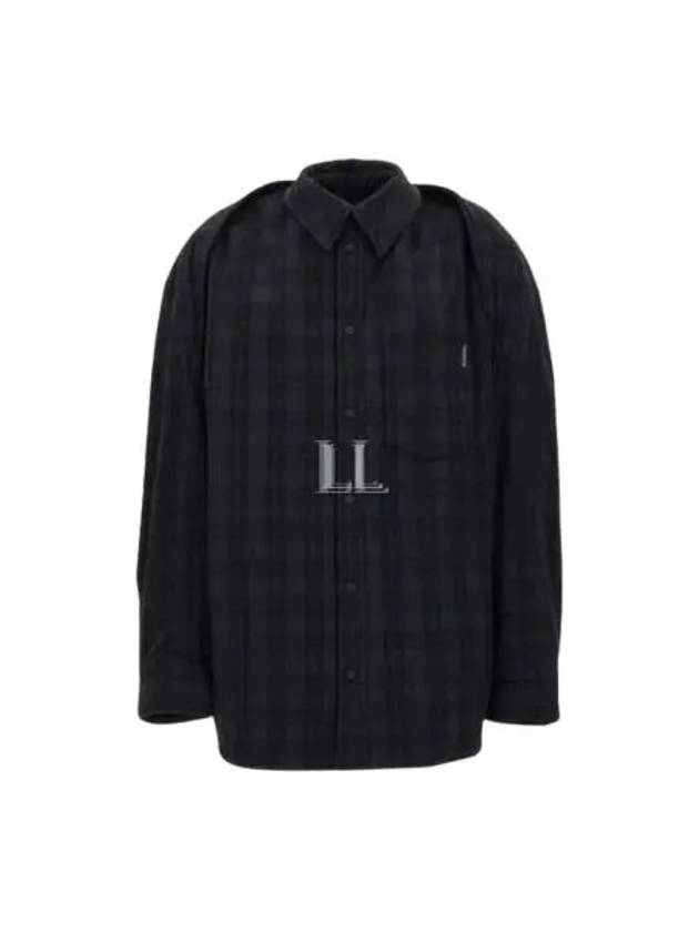 Balenciaga Checked Pattern Long Sleeve Shirt Grey