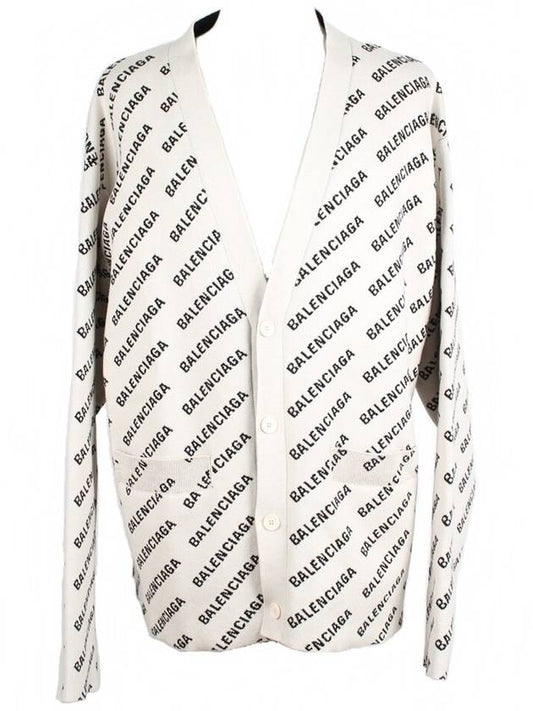 Balenciaga All over multi logo cardigan L