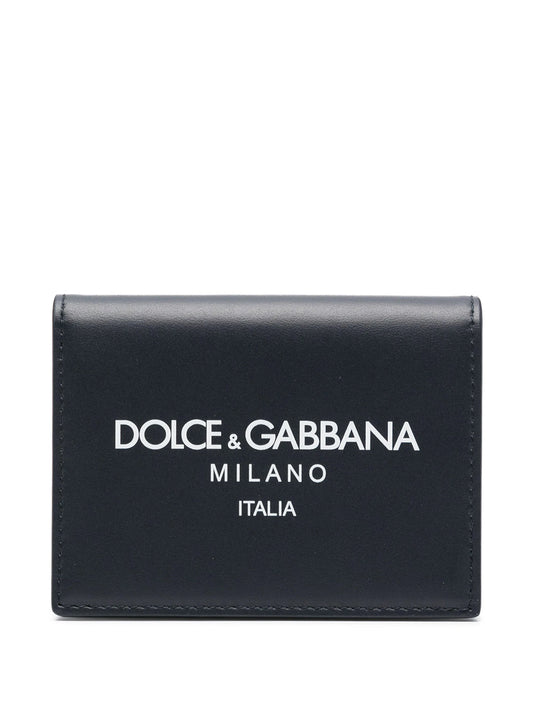 Dolce & Gabbana Men Leather Wallet With Logo Print