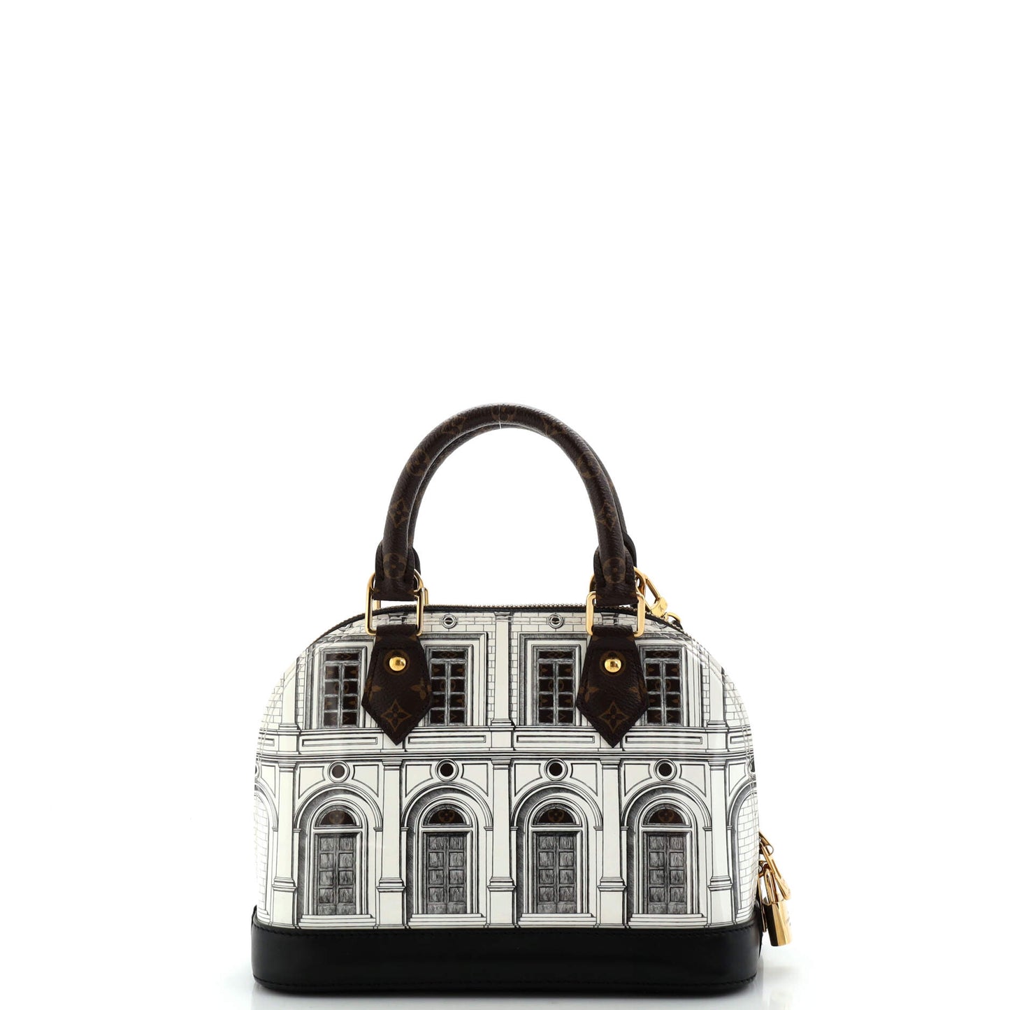 Alma Handbag Limited Edition Fornasetti Architettura Print Leather and Monogram Canvas BB