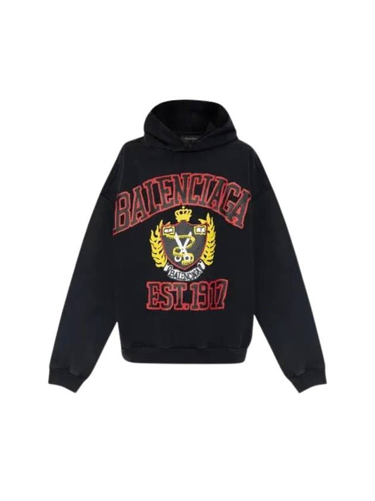 Balenciaga DIY College Medium Fit Hoodie Black