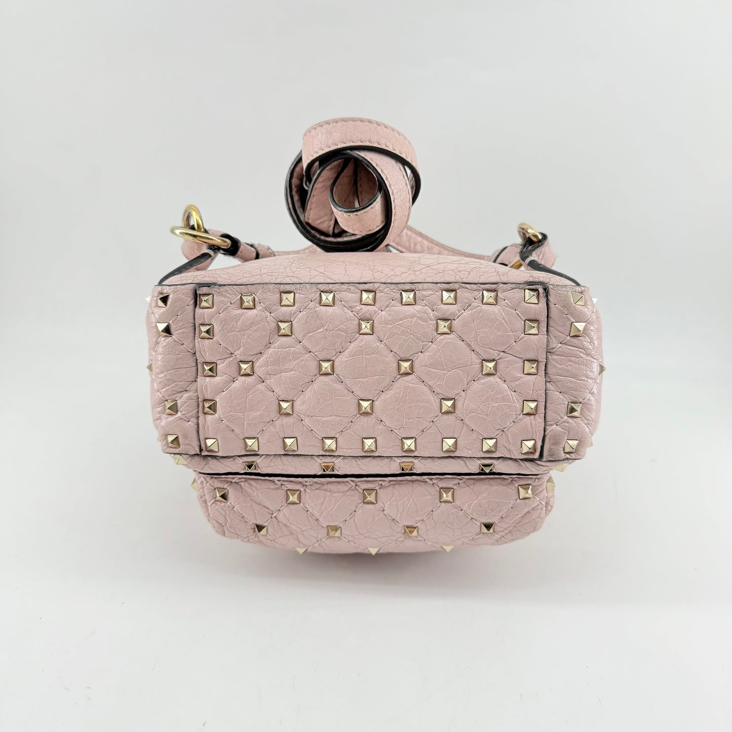 VALENTINO GARAVANI Nappa Quilted Mini Rockstud Spike Backpack Poudre